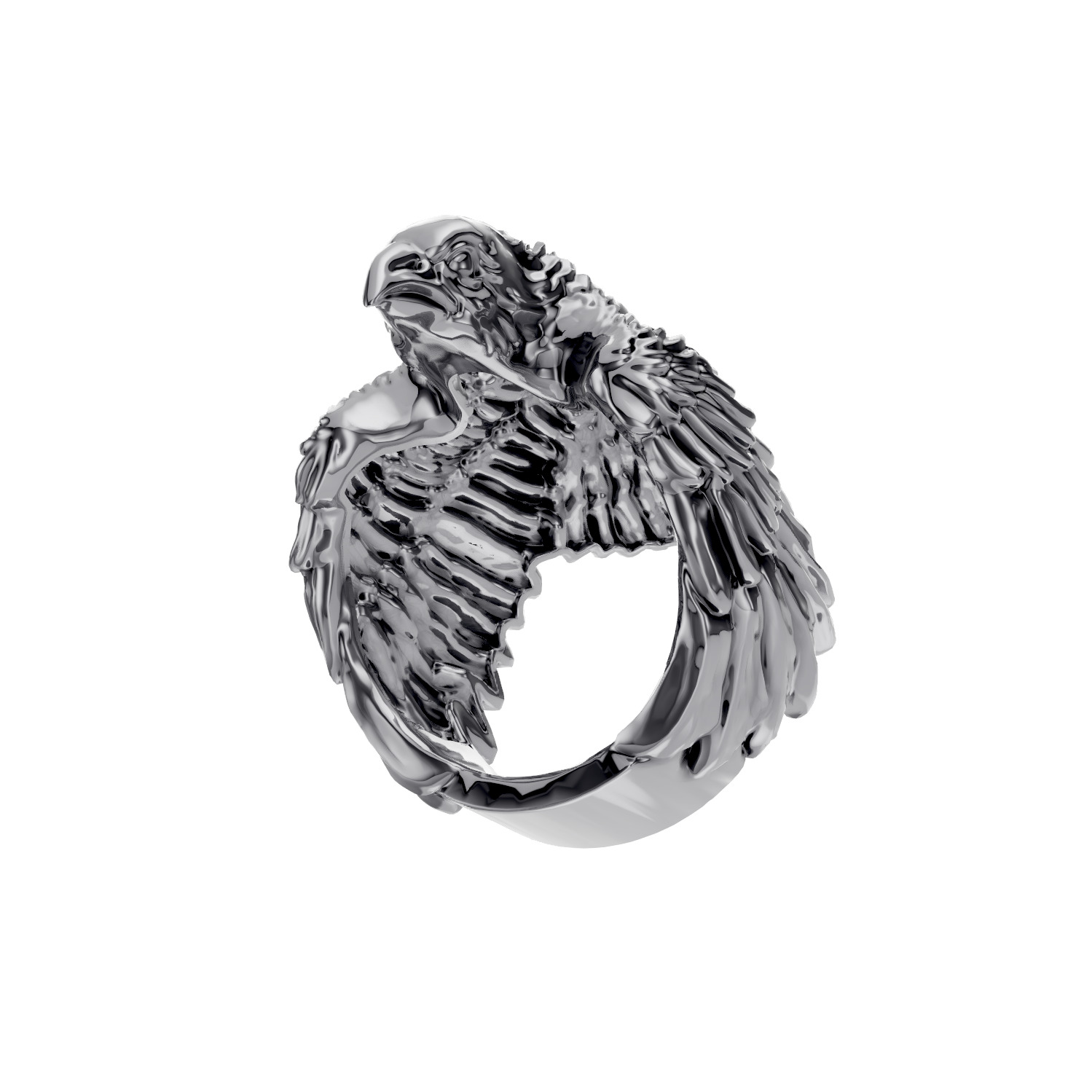 Crow Ring 3D print model_4