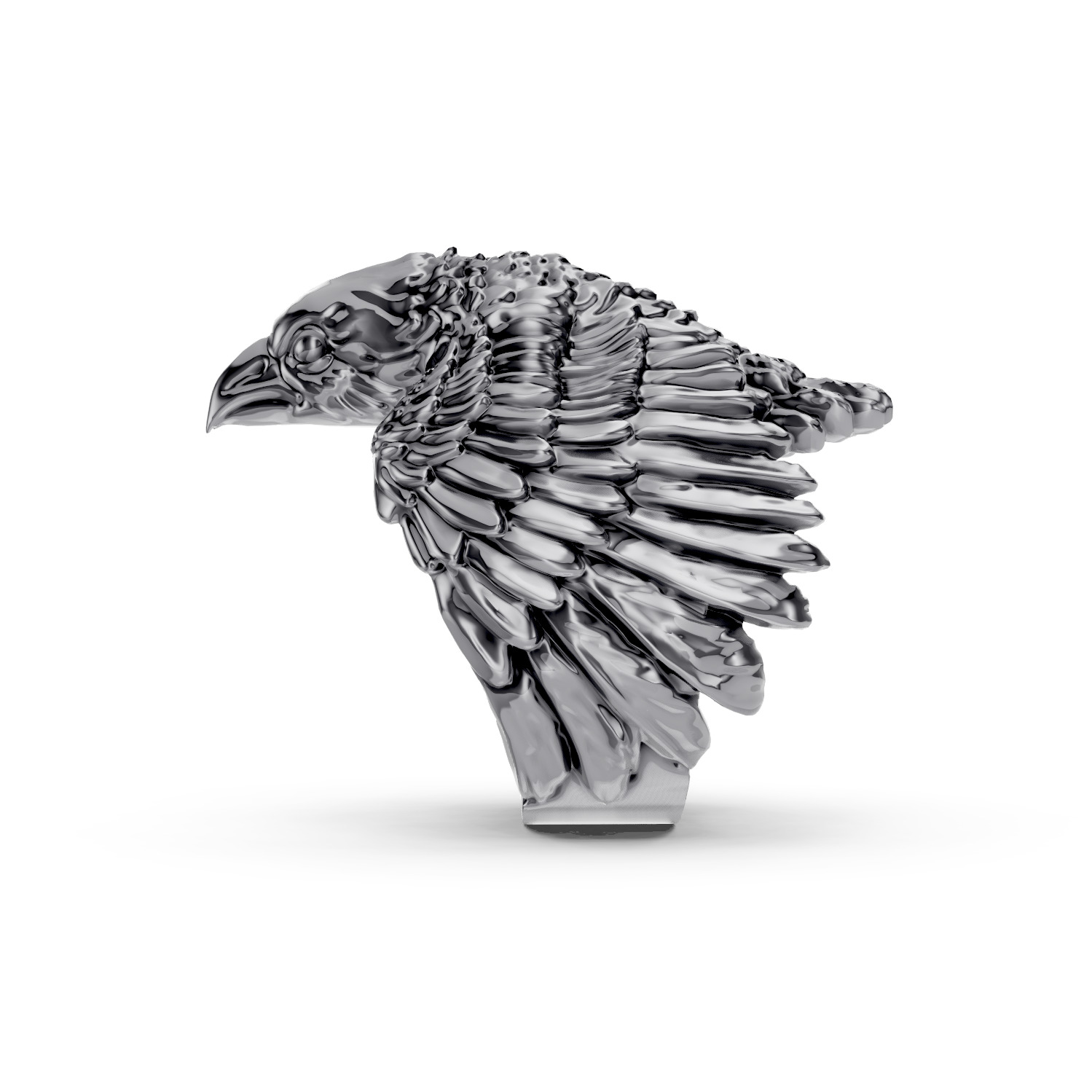 Crow Ring 3D print model_2