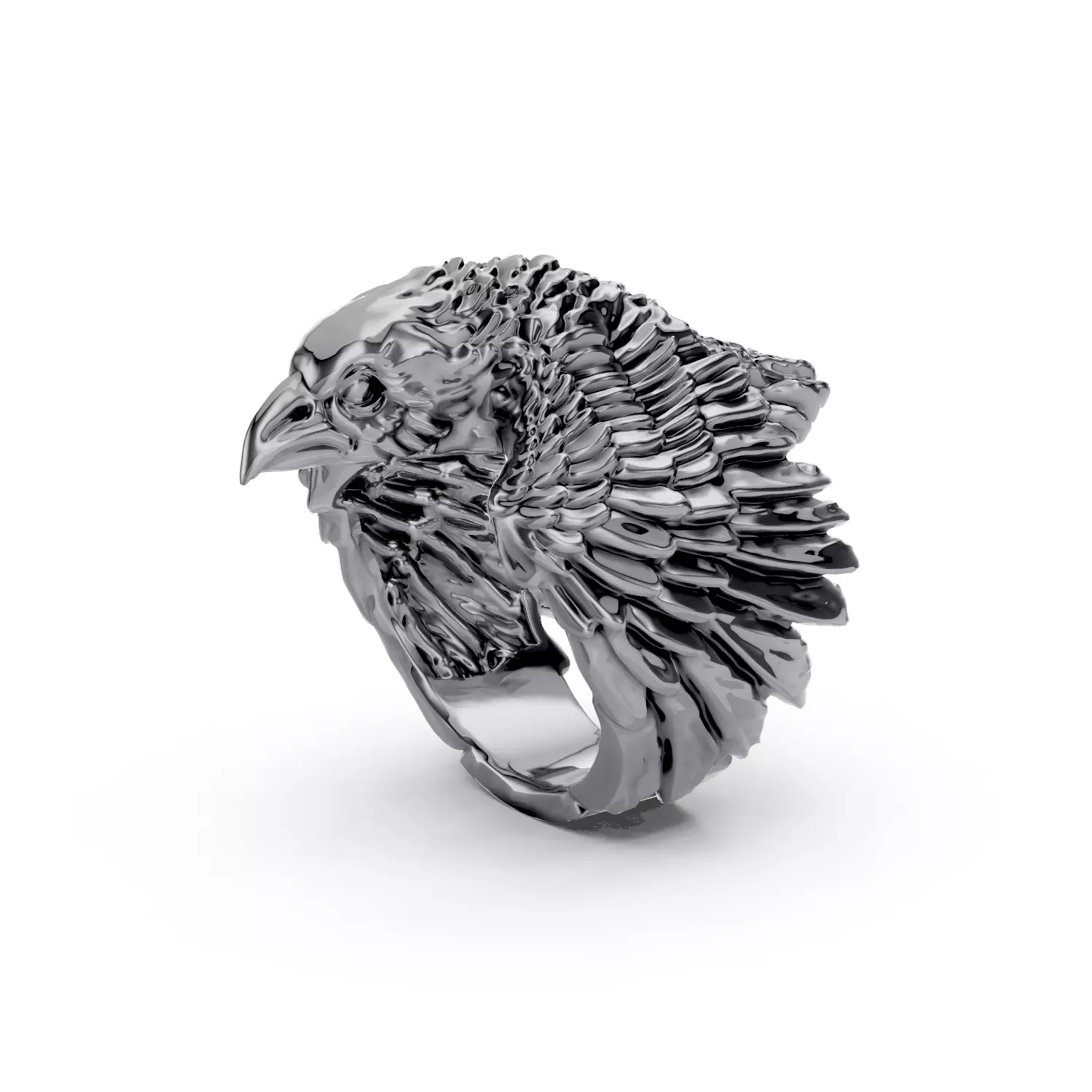 Crow Ring 3D print model_0