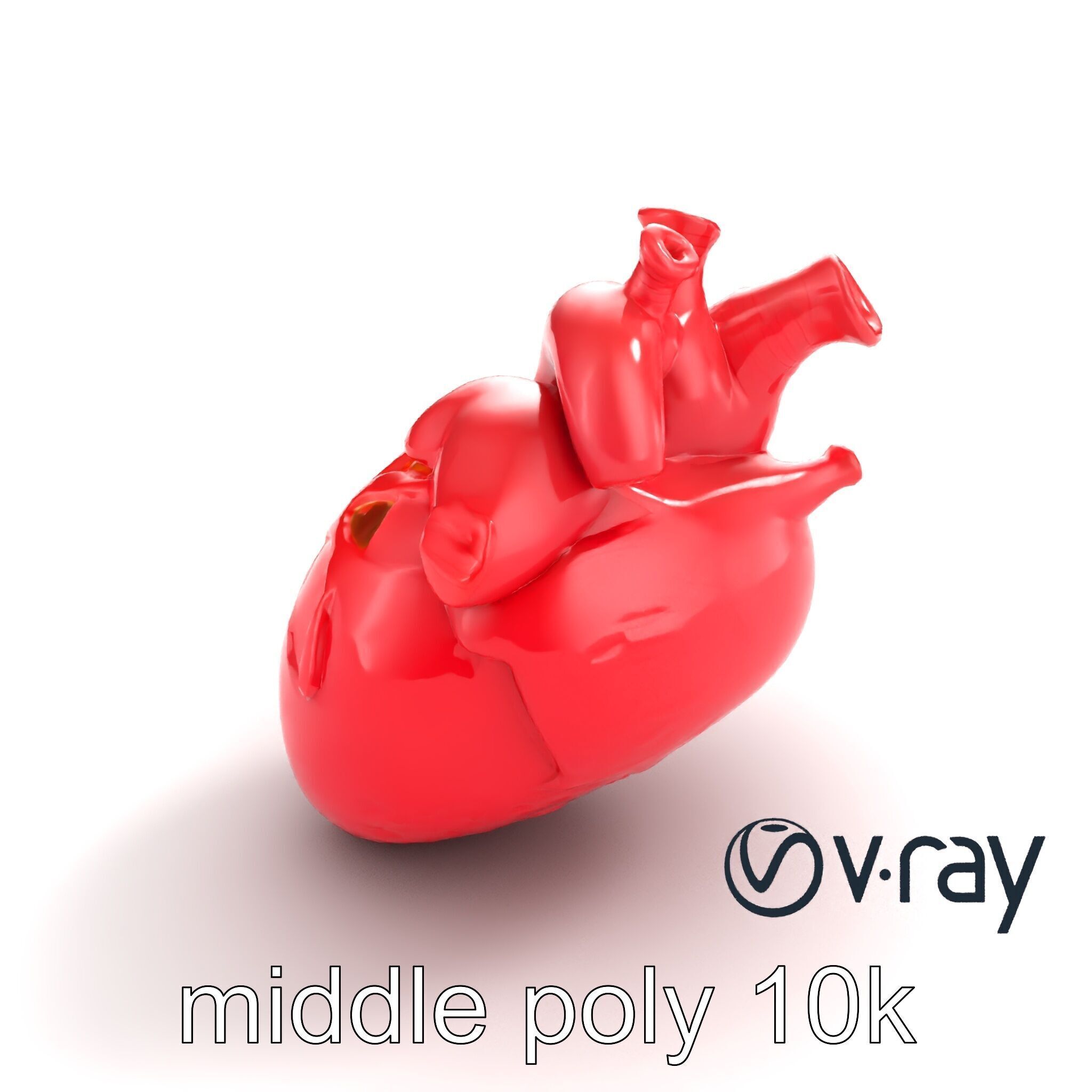 Stylized Glowing Heart Artistic model pack Low-poly 3D model_6