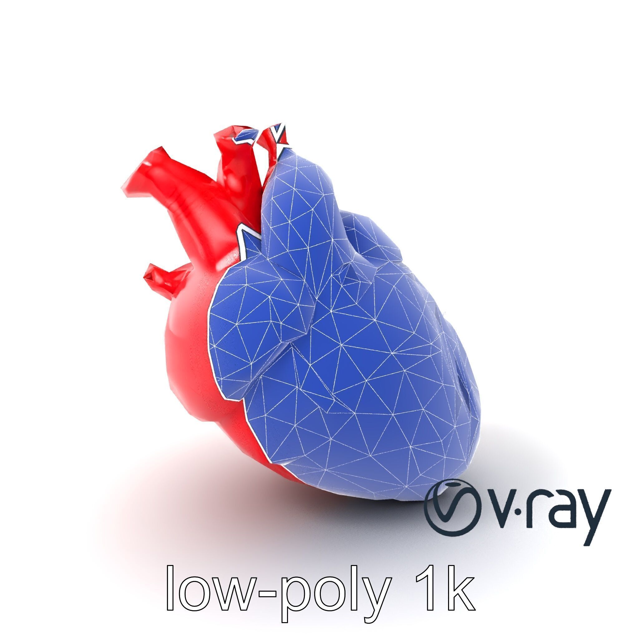 Stylized Glowing Heart Artistic model pack Low-poly 3D model_19