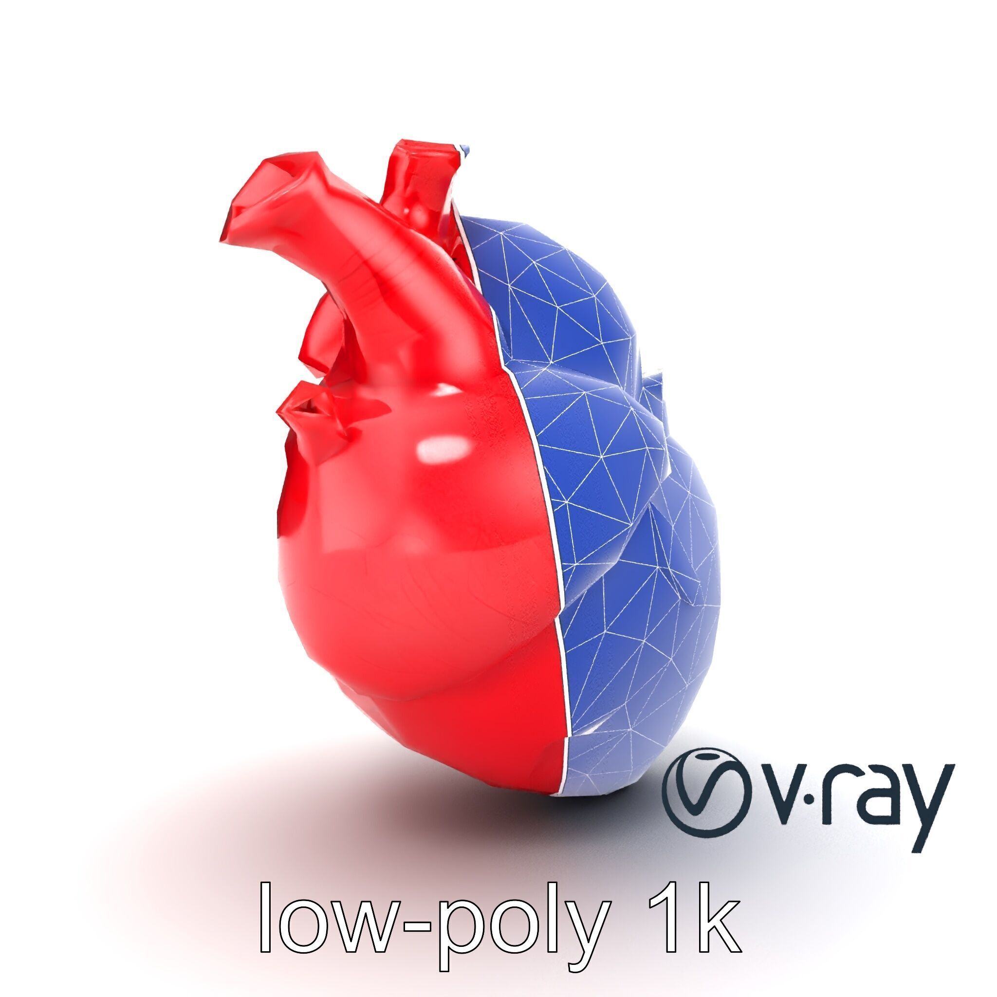 Stylized Glowing Heart Artistic model pack Low-poly 3D model_28