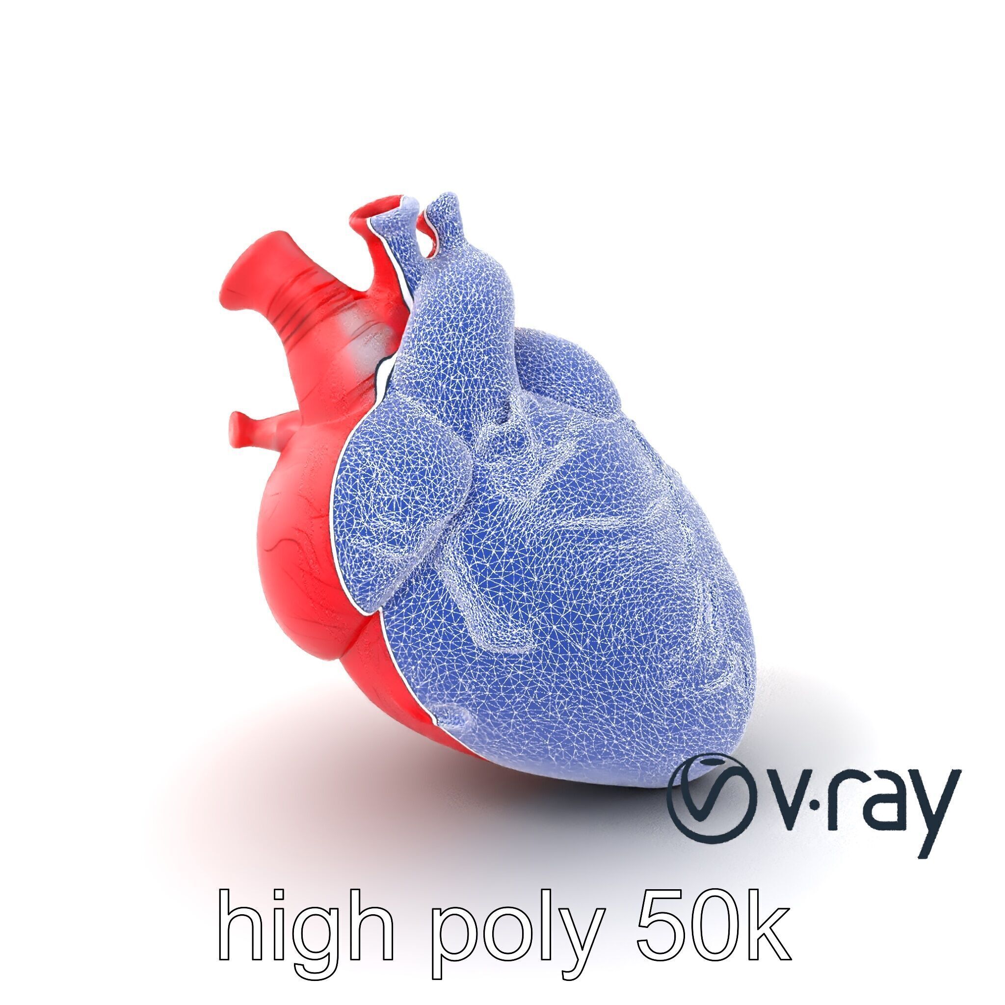 Stylized Glowing Heart Artistic model pack Low-poly 3D model_31