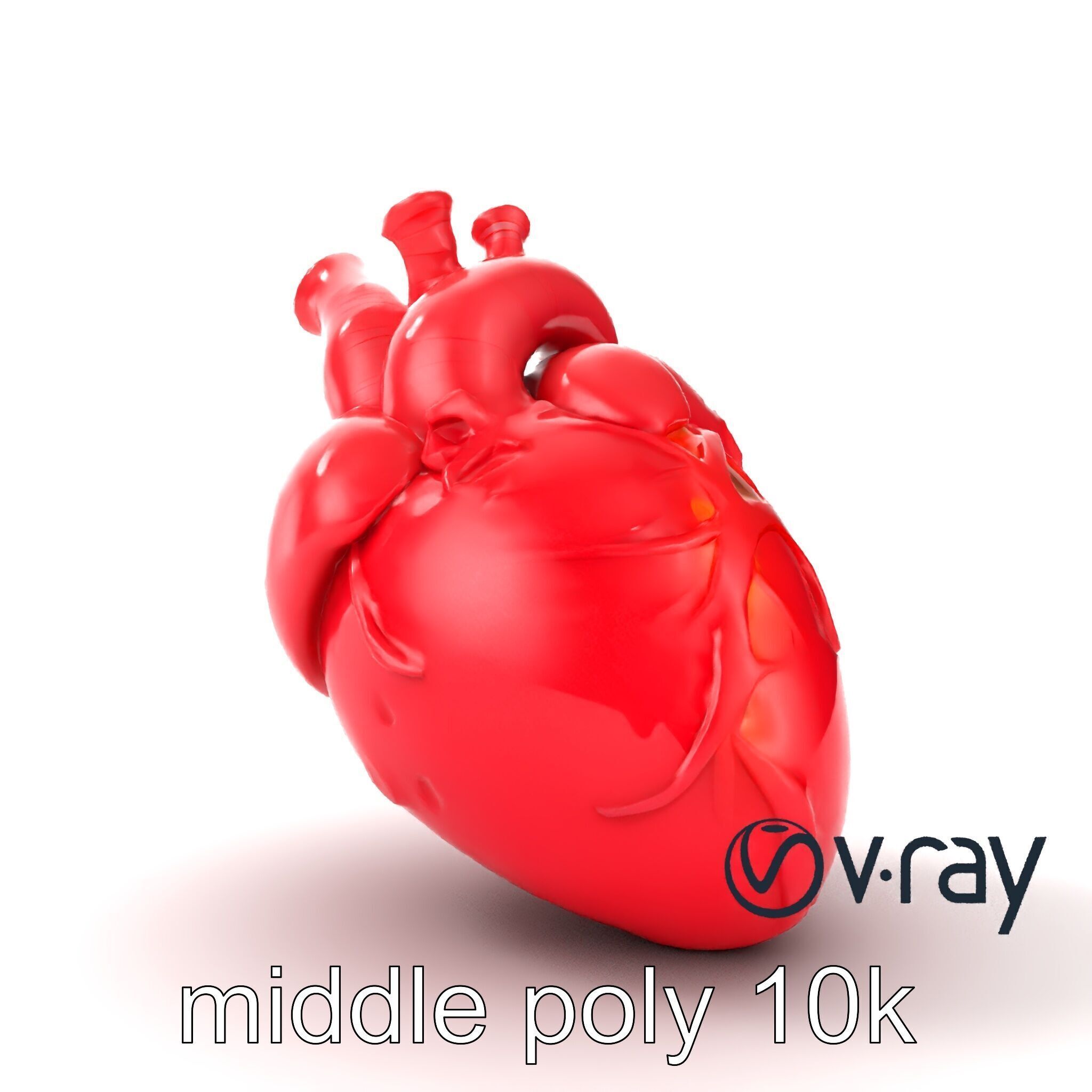 Stylized Glowing Heart Artistic model pack Low-poly 3D model_16