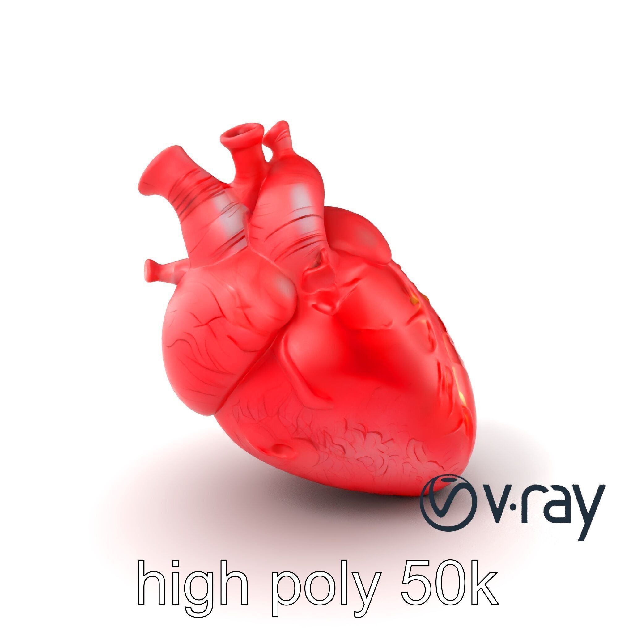 Stylized Glowing Heart Artistic model pack Low-poly 3D model_5