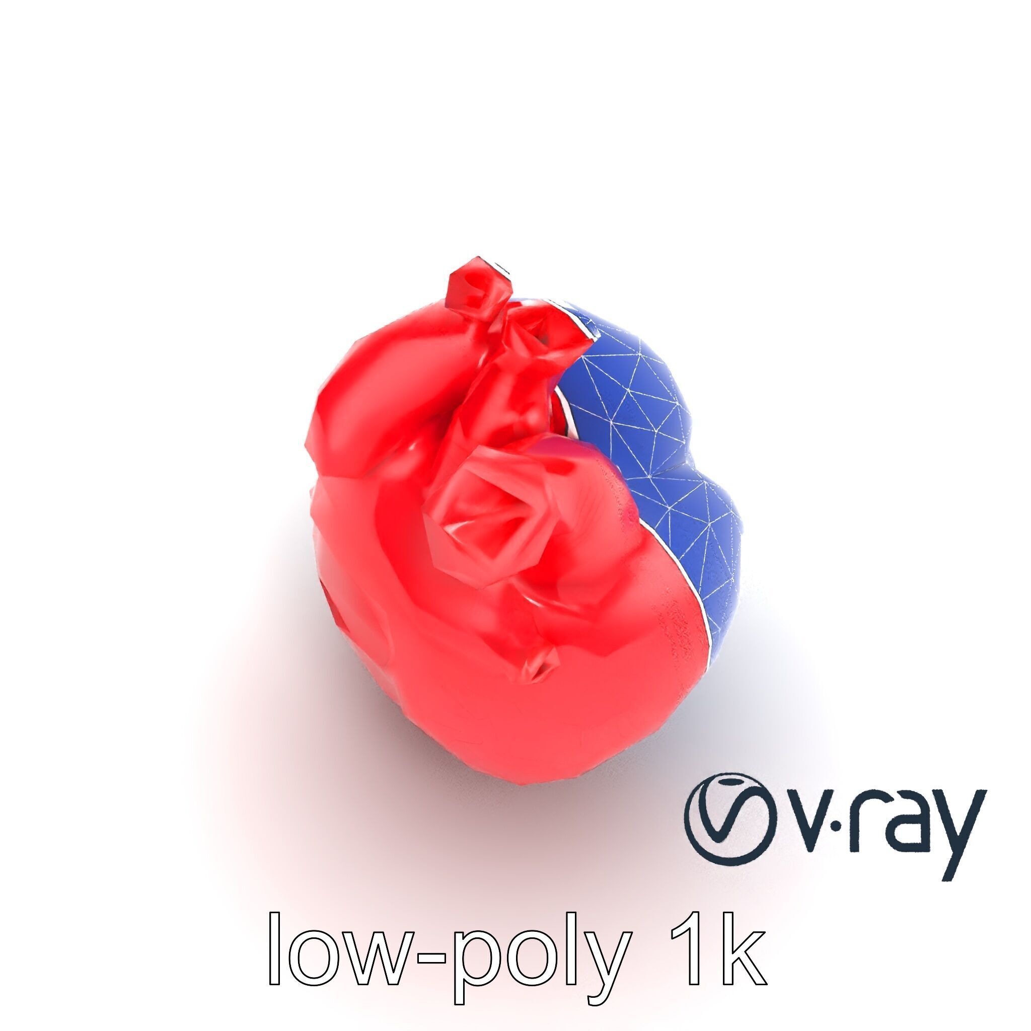 Stylized Glowing Heart Artistic model pack Low-poly 3D model_18