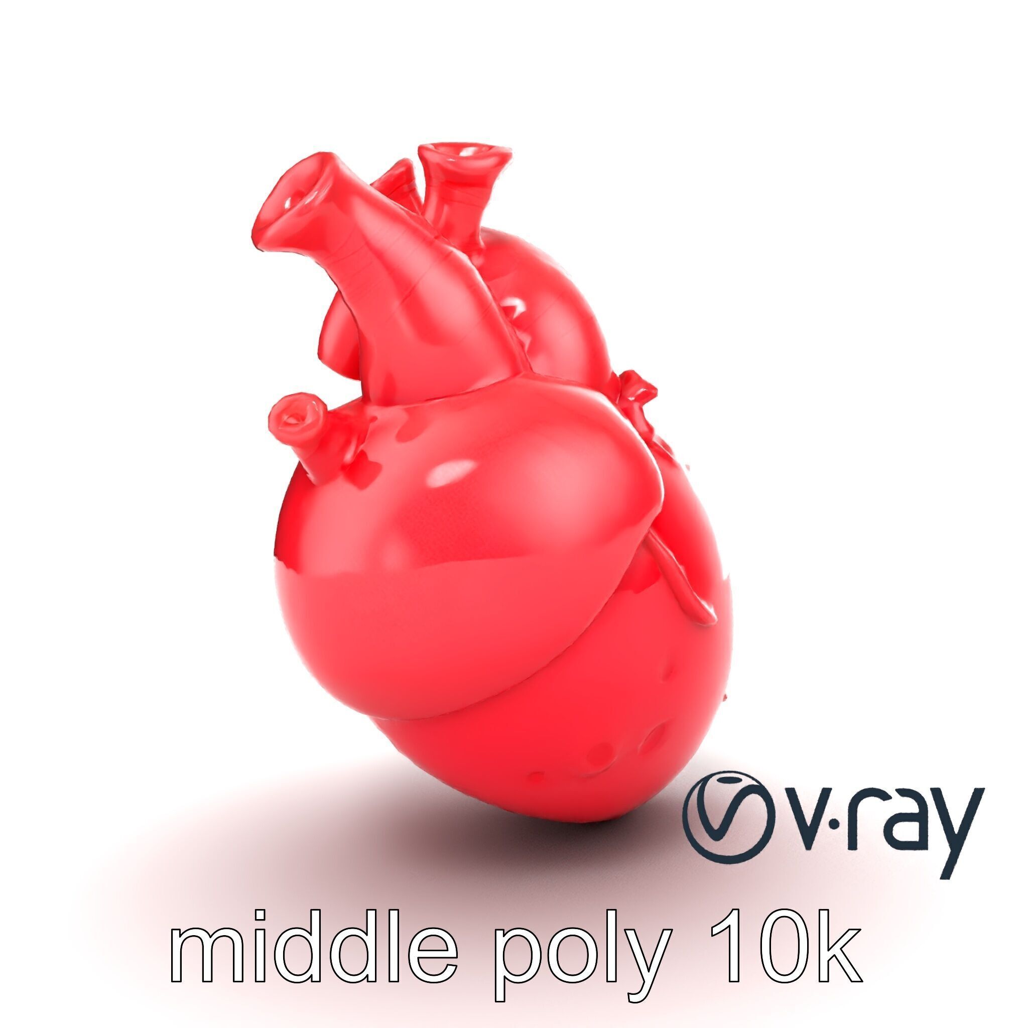 Stylized Glowing Heart Artistic model pack Low-poly 3D model_13
