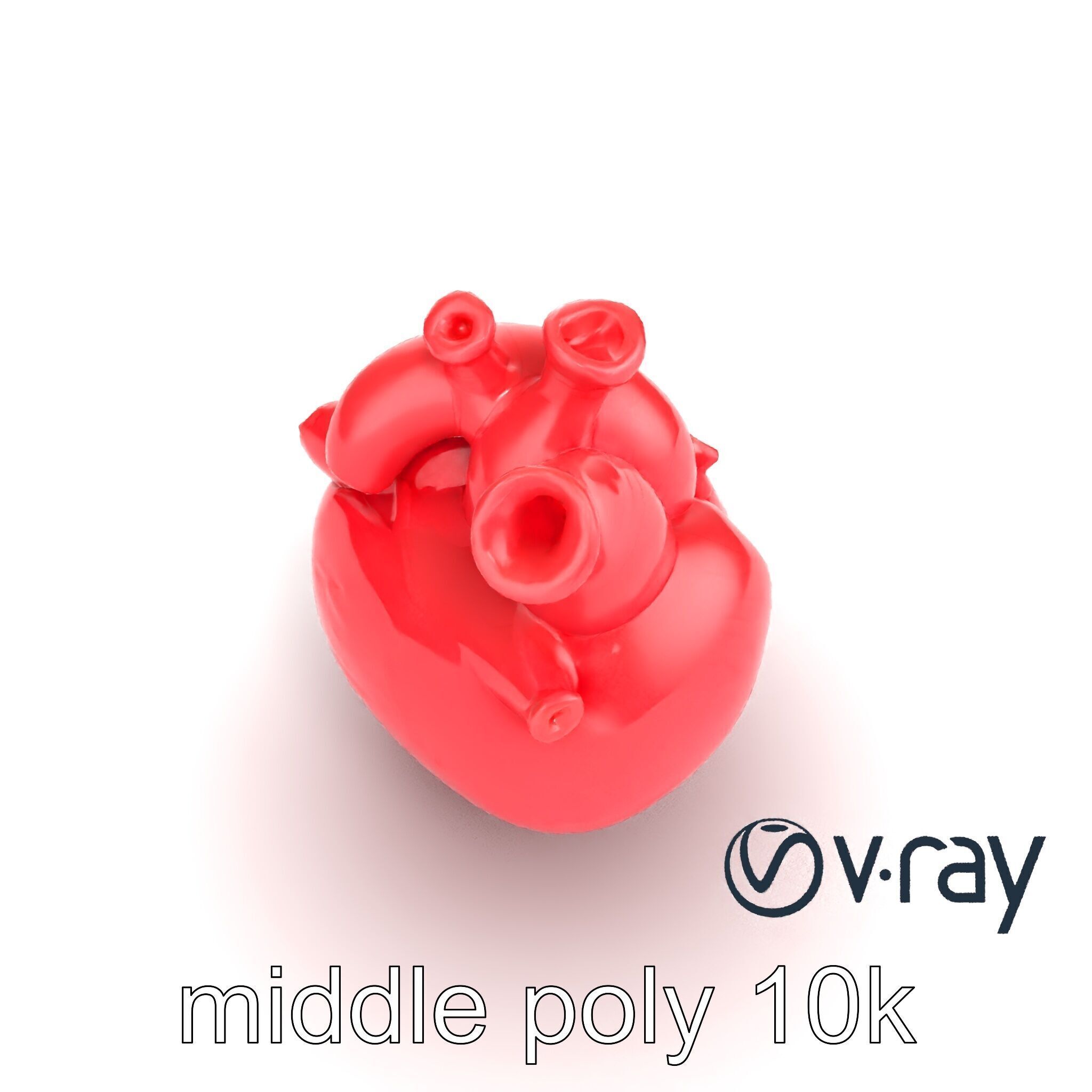 Stylized Glowing Heart Artistic model pack Low-poly 3D model_9