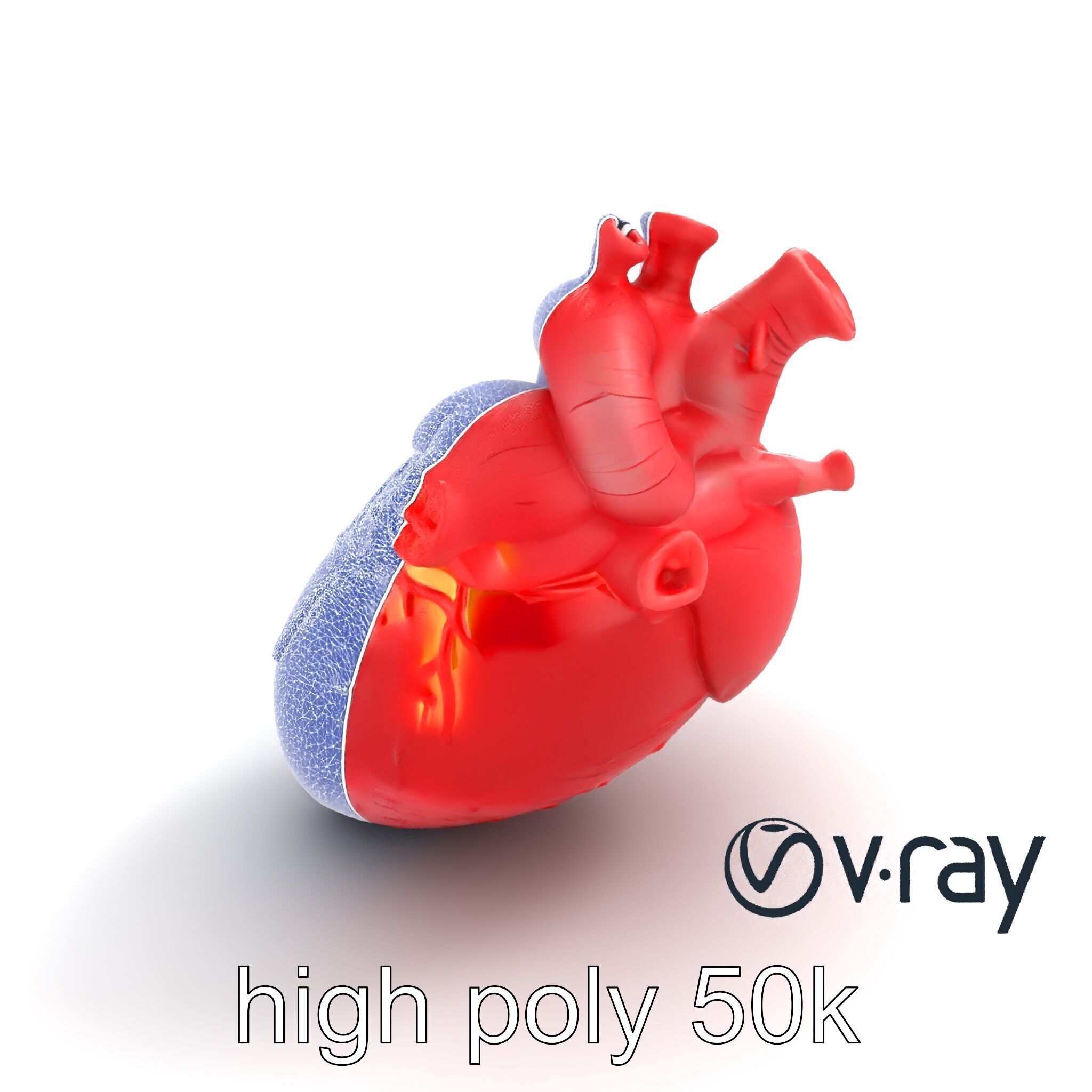 Stylized Glowing Heart Artistic model pack Low-poly 3D model_21
