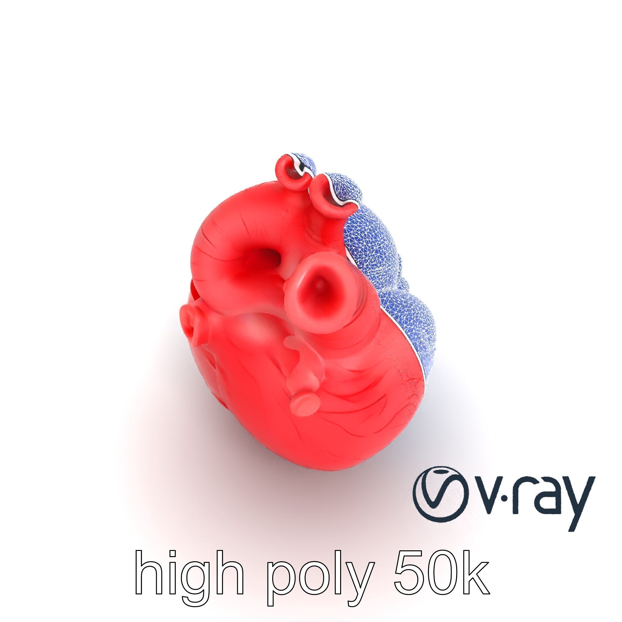 Stylized Glowing Heart Artistic model pack Low-poly 3D model_15