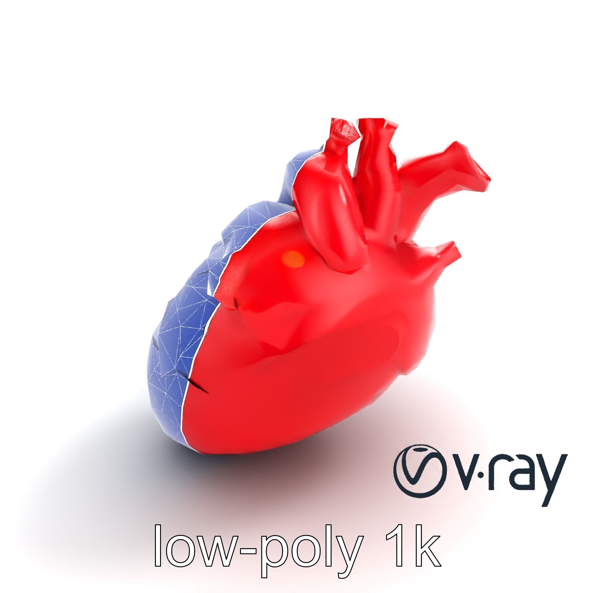 Stylized Glowing Heart Artistic model pack Low-poly 3D model_17
