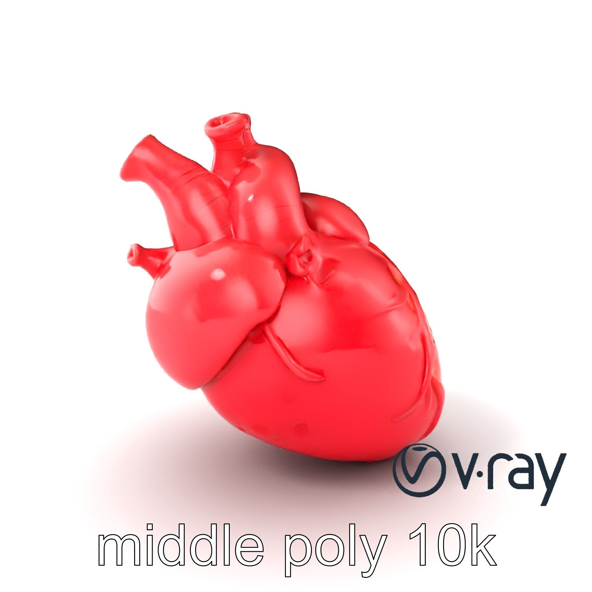 Stylized Glowing Heart Artistic model pack Low-poly 3D model_3