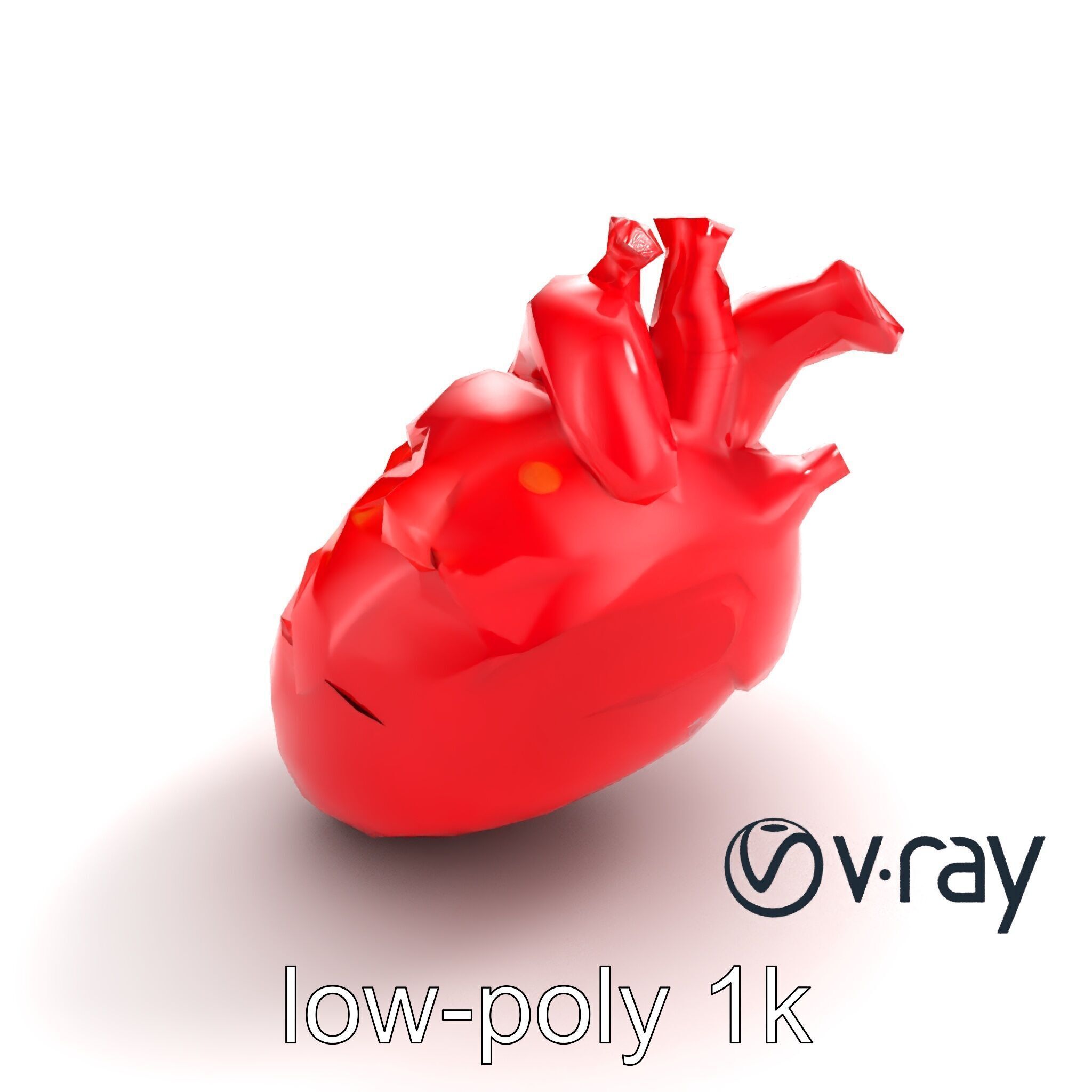 Stylized Glowing Heart Artistic model pack Low-poly 3D model_7