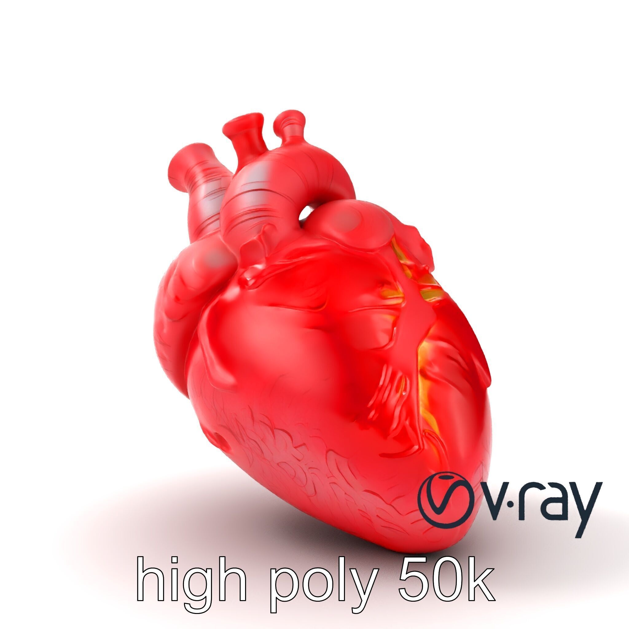 Stylized Glowing Heart Artistic model pack Low-poly 3D model_30