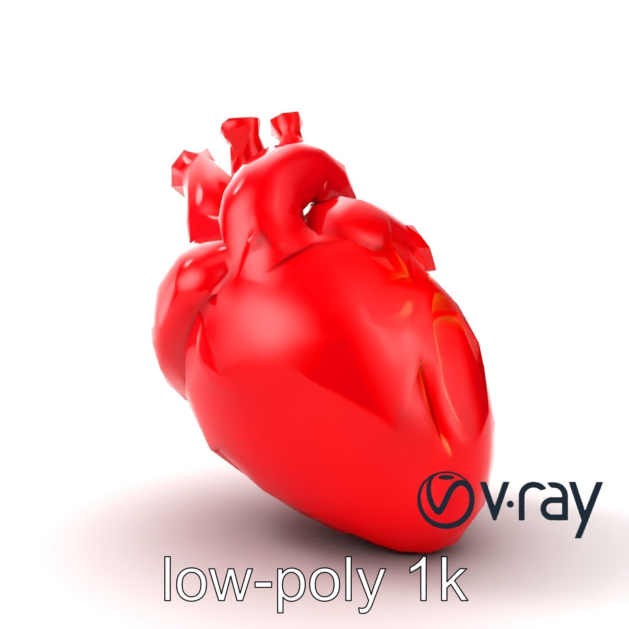 Stylized Glowing Heart Artistic model pack Low-poly 3D model_14