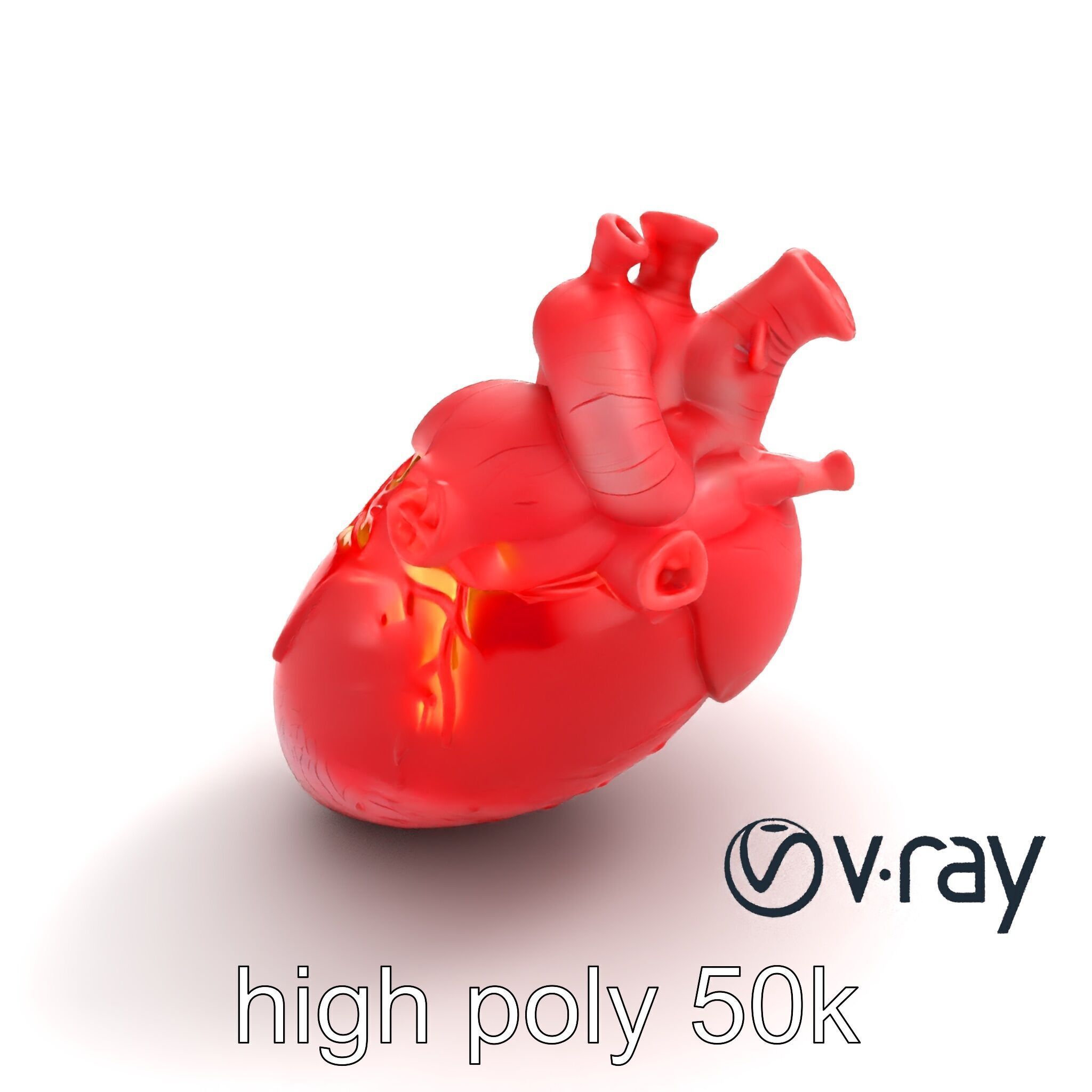 Stylized Glowing Heart Artistic model pack Low-poly 3D model_8
