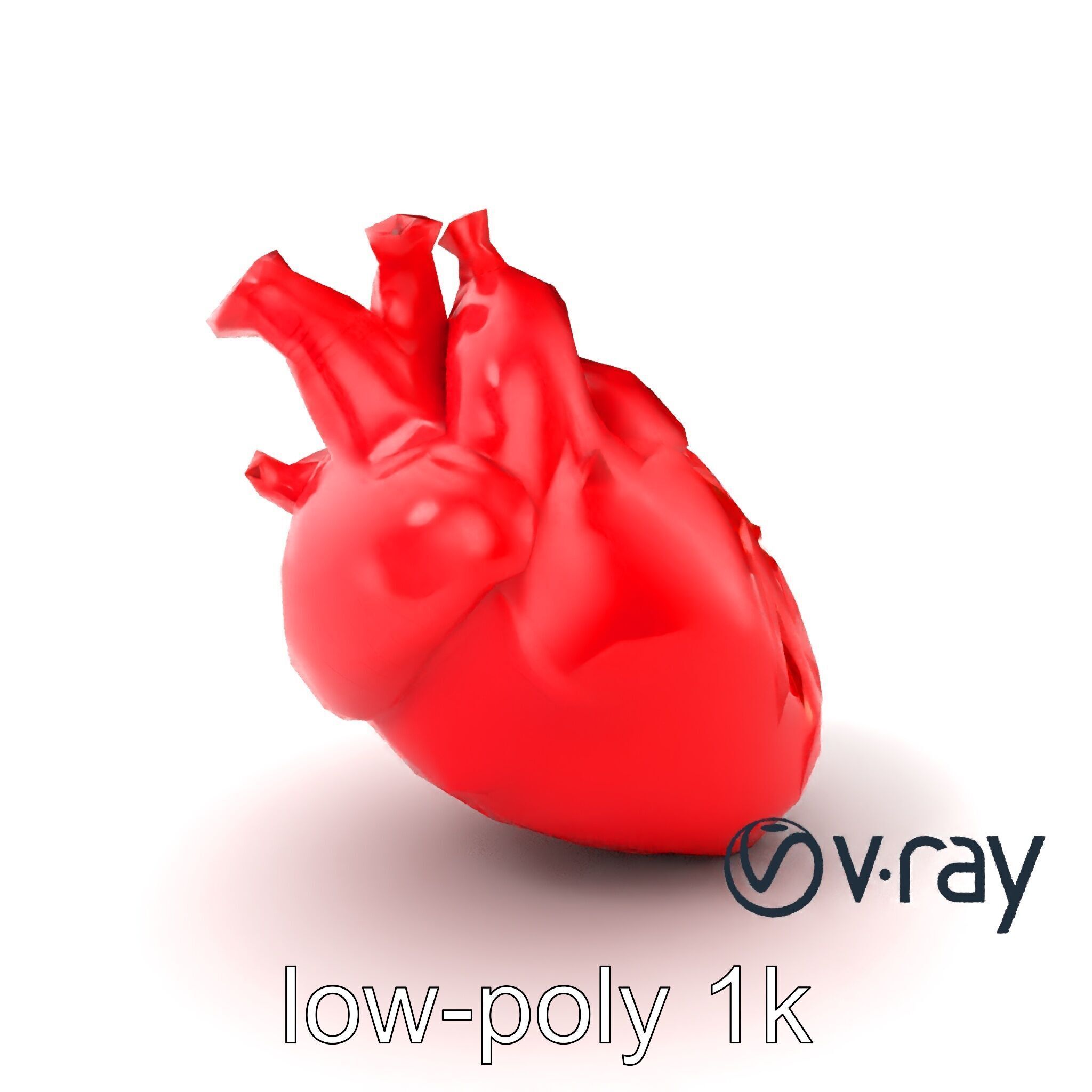 Stylized Glowing Heart Artistic model pack Low-poly 3D model_2