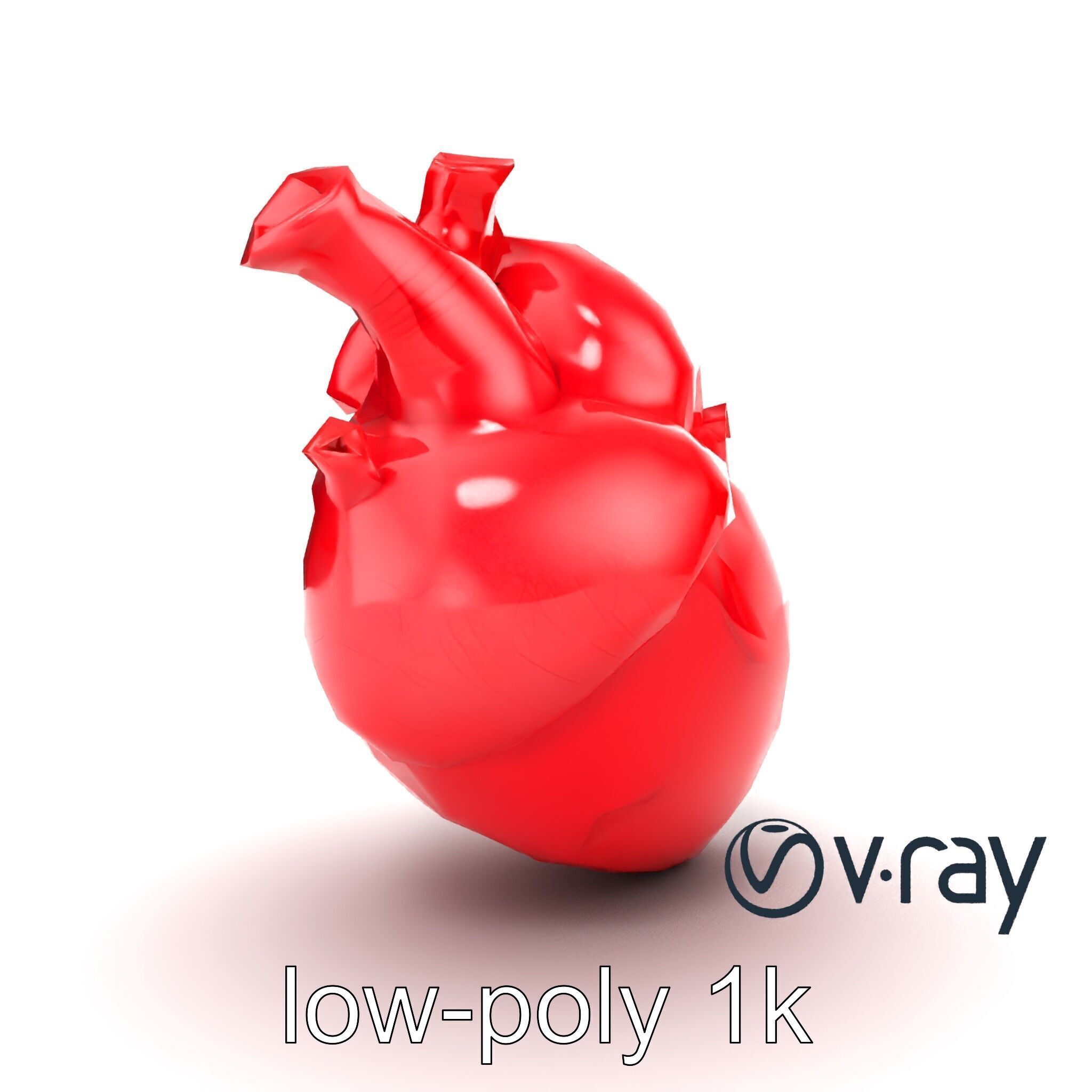 Stylized Glowing Heart Artistic model pack Low-poly 3D model_22