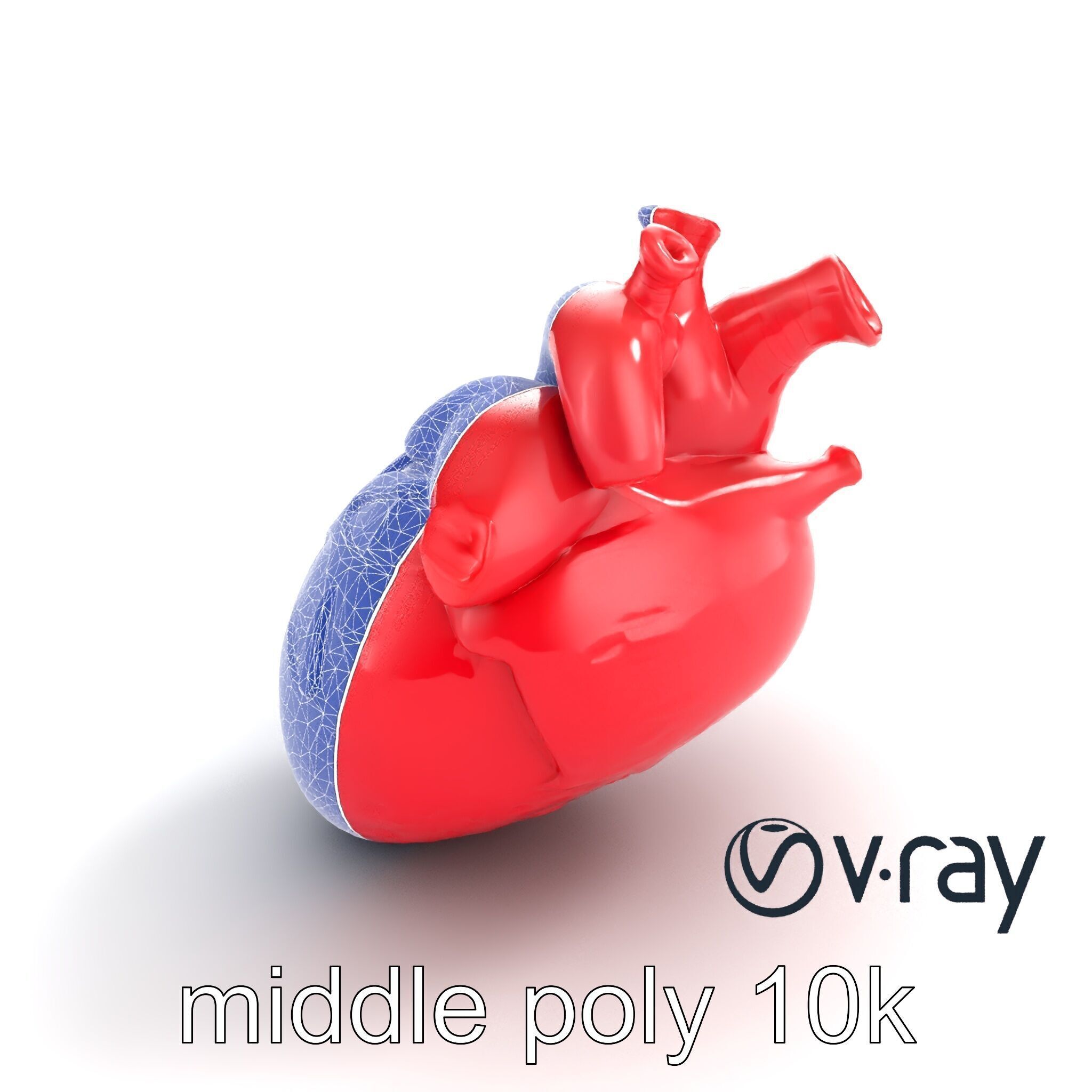 Stylized Glowing Heart Artistic model pack Low-poly 3D model_26