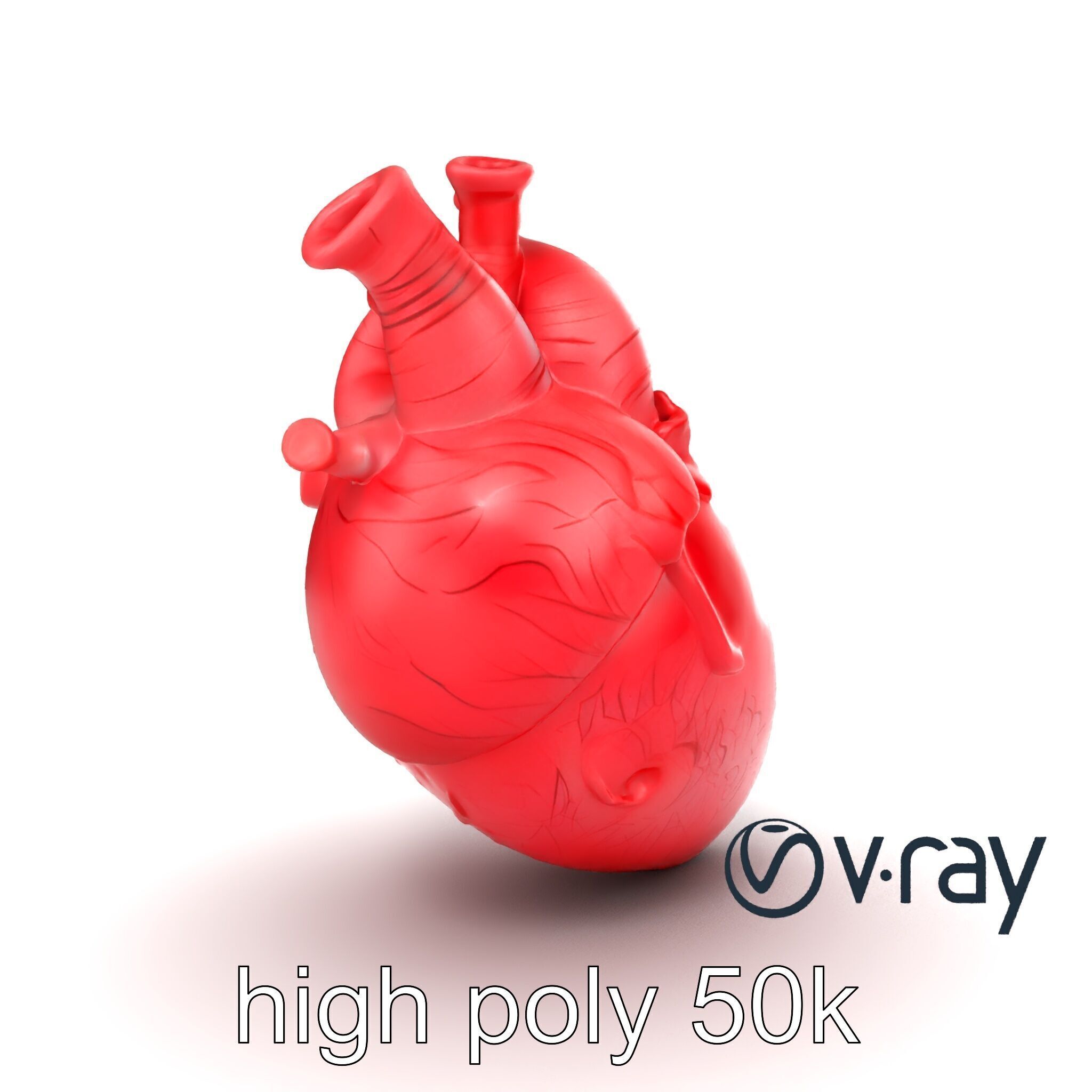 Stylized Glowing Heart Artistic model pack Low-poly 3D model_24