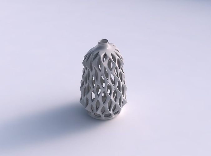 Vase flared twisted small with smooth cuts, sharp edges and e... 3D print model