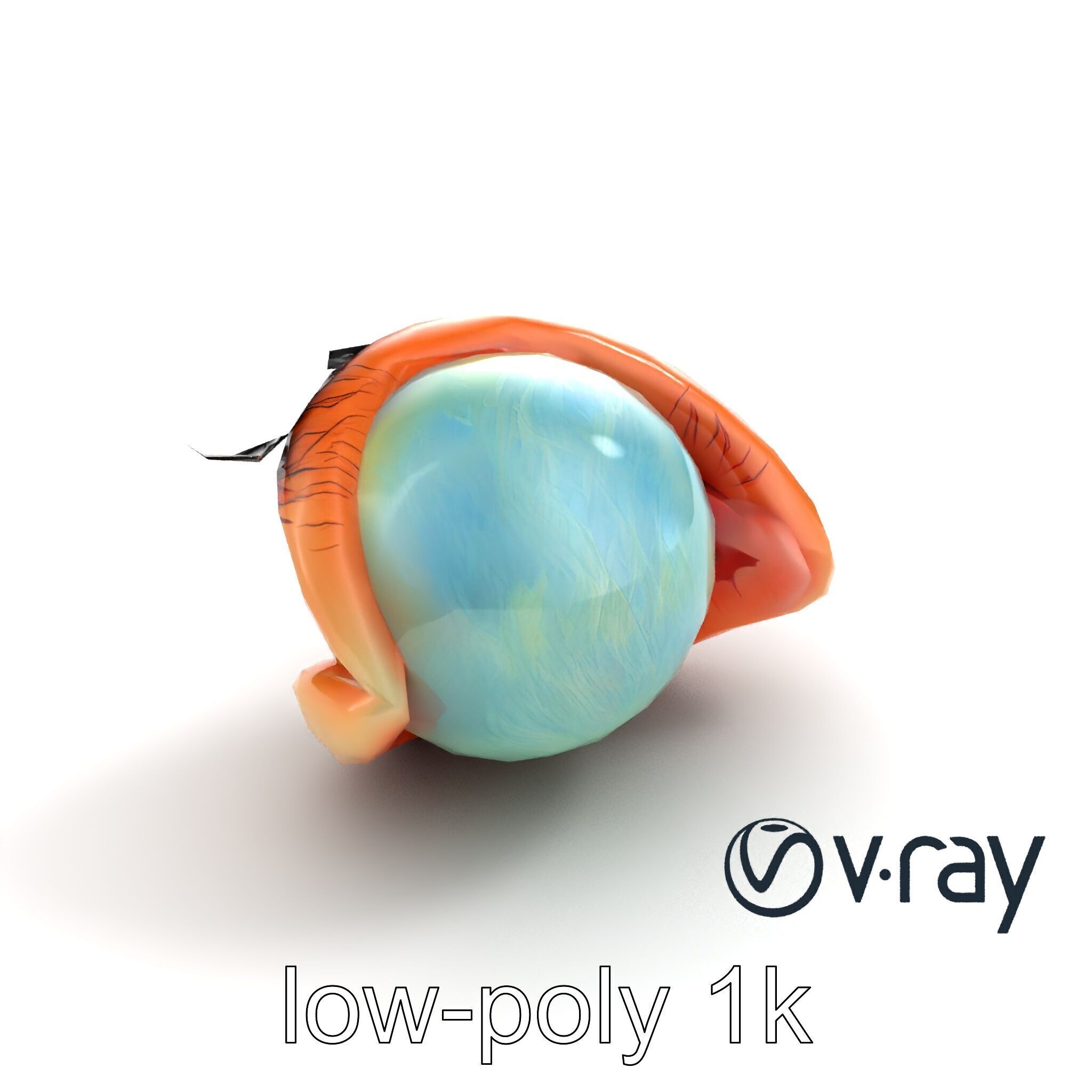 Realistic Human Eye Model Pack with Detailed Iris Low-poly 3D model_7