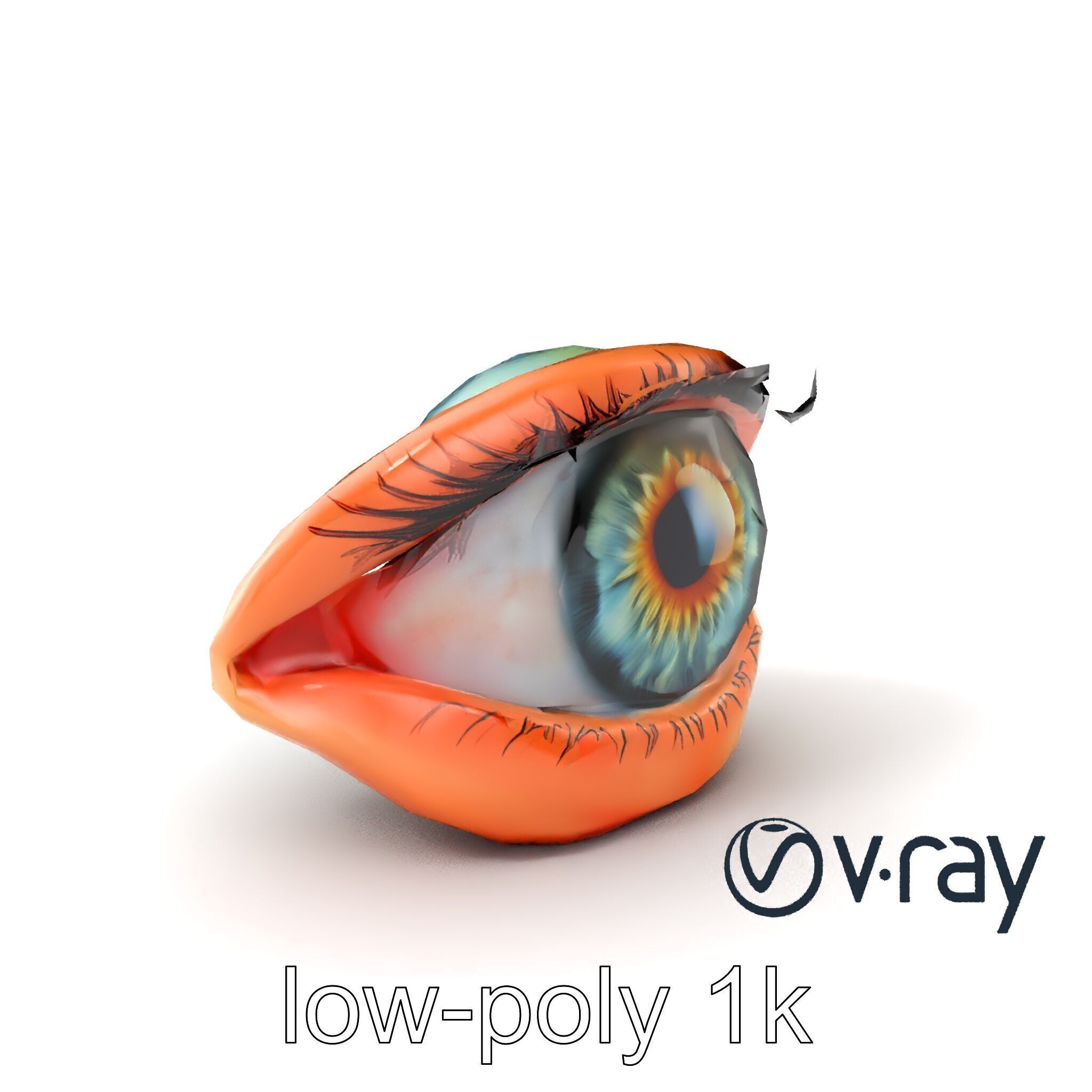 Realistic Human Eye Model Pack with Detailed Iris Low-poly 3D model_2