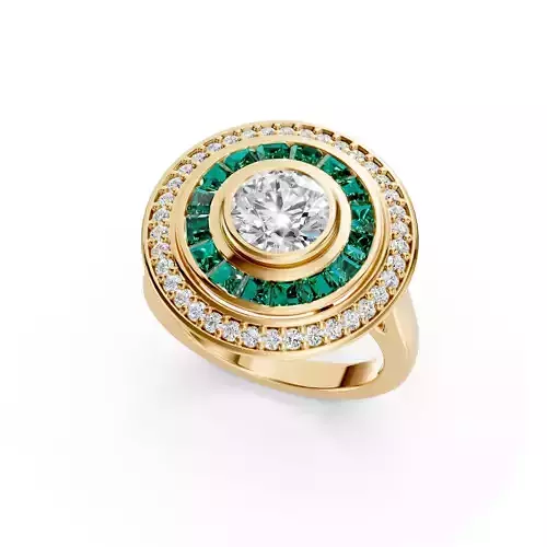 Round Diamond Ring 3D print model