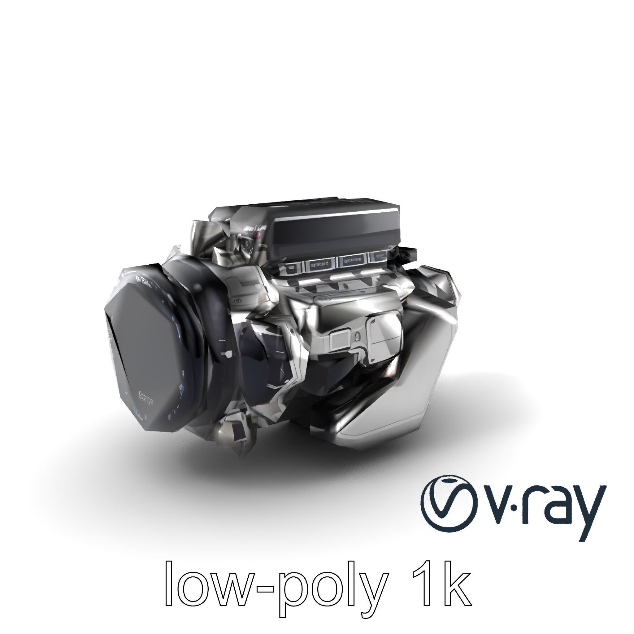 Hybrid Engine Digital Interface Model Pack Low-poly 3D model_2
