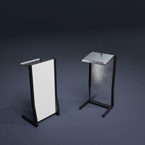 Steel C lectern podium 3D model