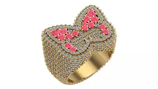 Luxury Butterfly Ring - 3D CAD Design