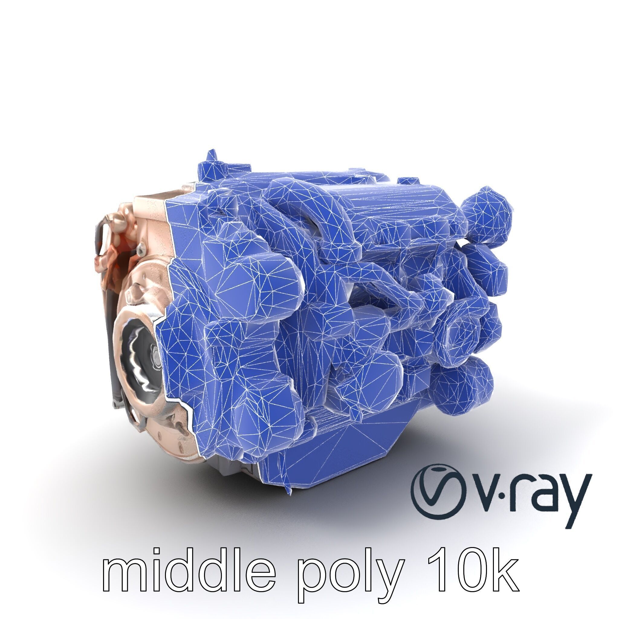 Diesel Inline-4 Engine Model Pack with Detailed Turbo Features Low-poly 3D model_6