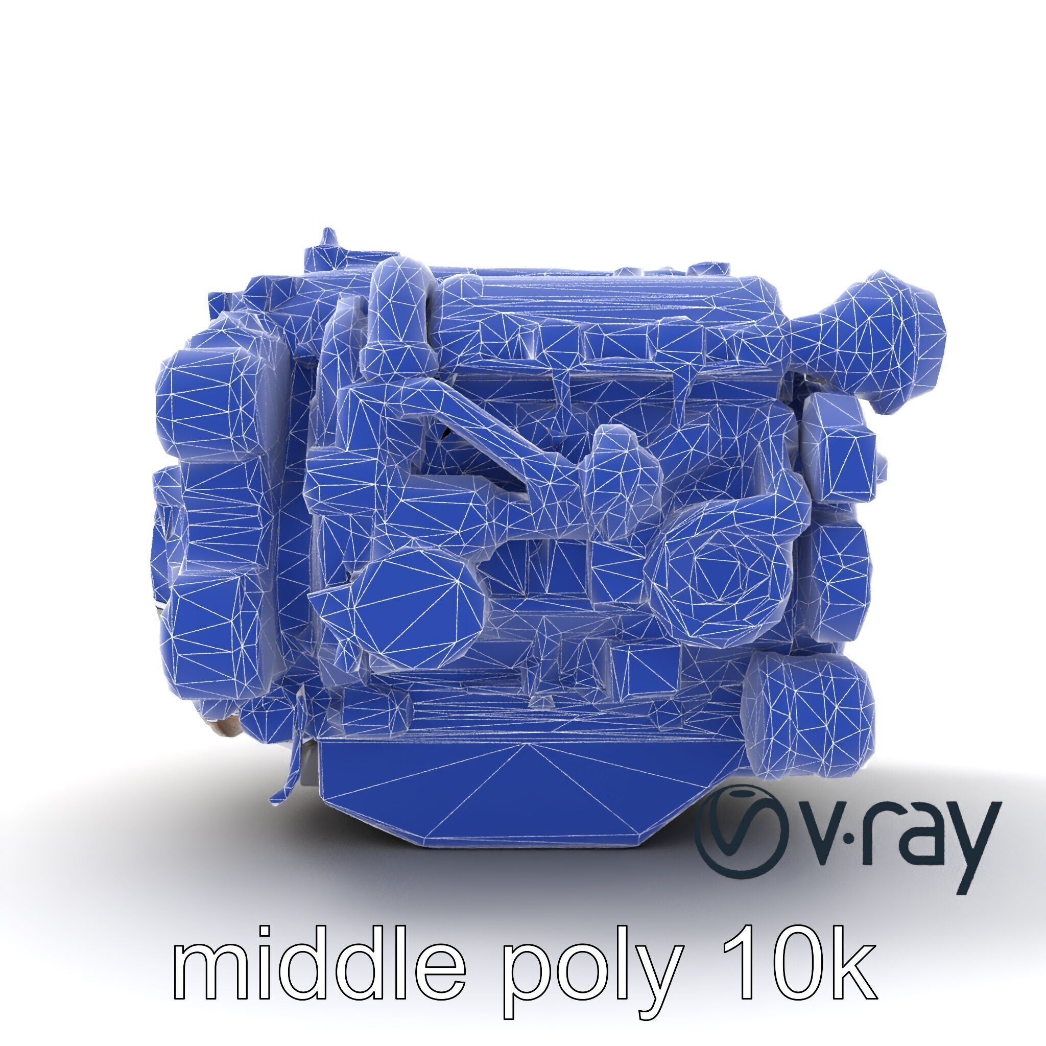 Diesel Inline-4 Engine Model Pack with Detailed Turbo Features Low-poly 3D model_29