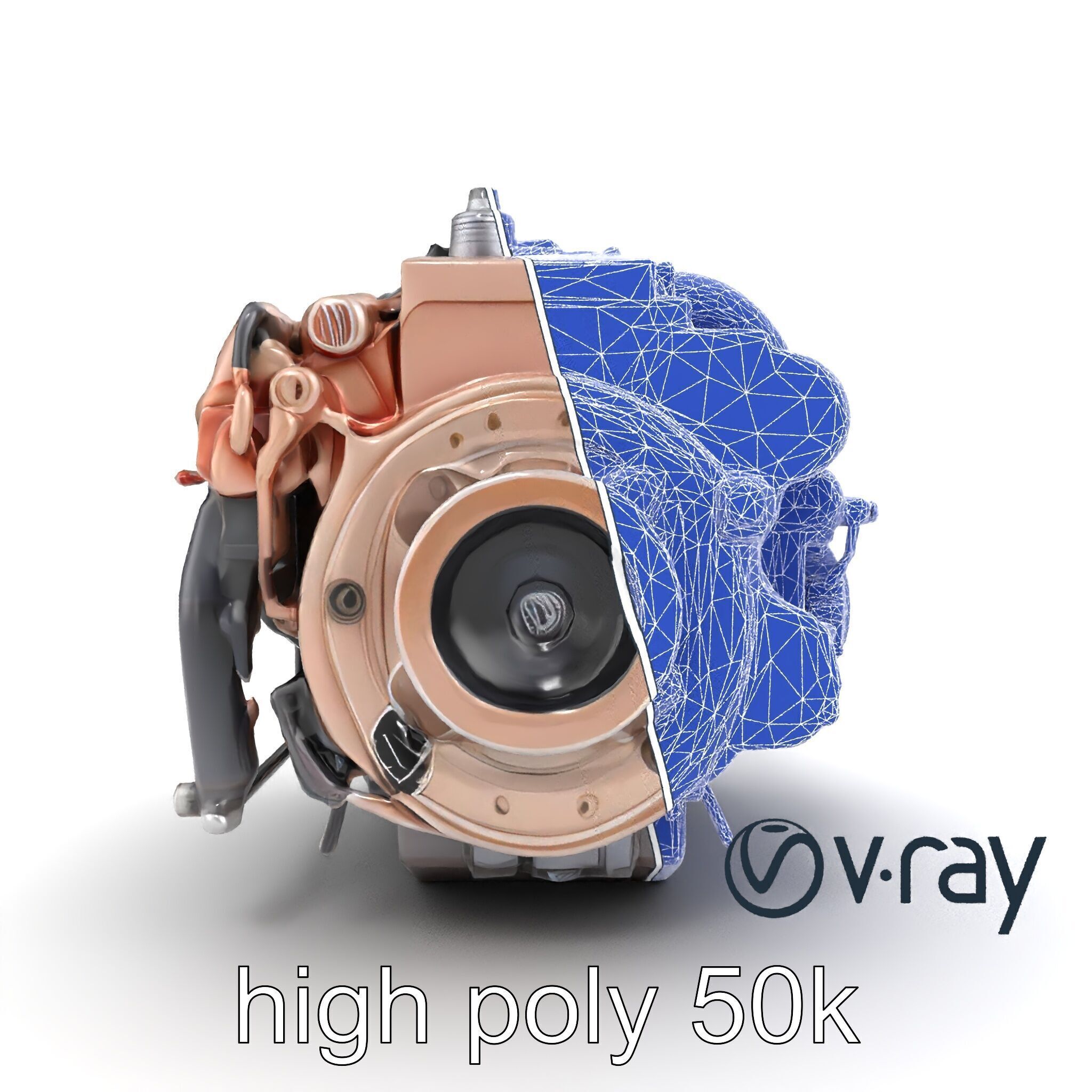 Diesel Inline-4 Engine Model Pack with Detailed Turbo Features Low-poly 3D model_31