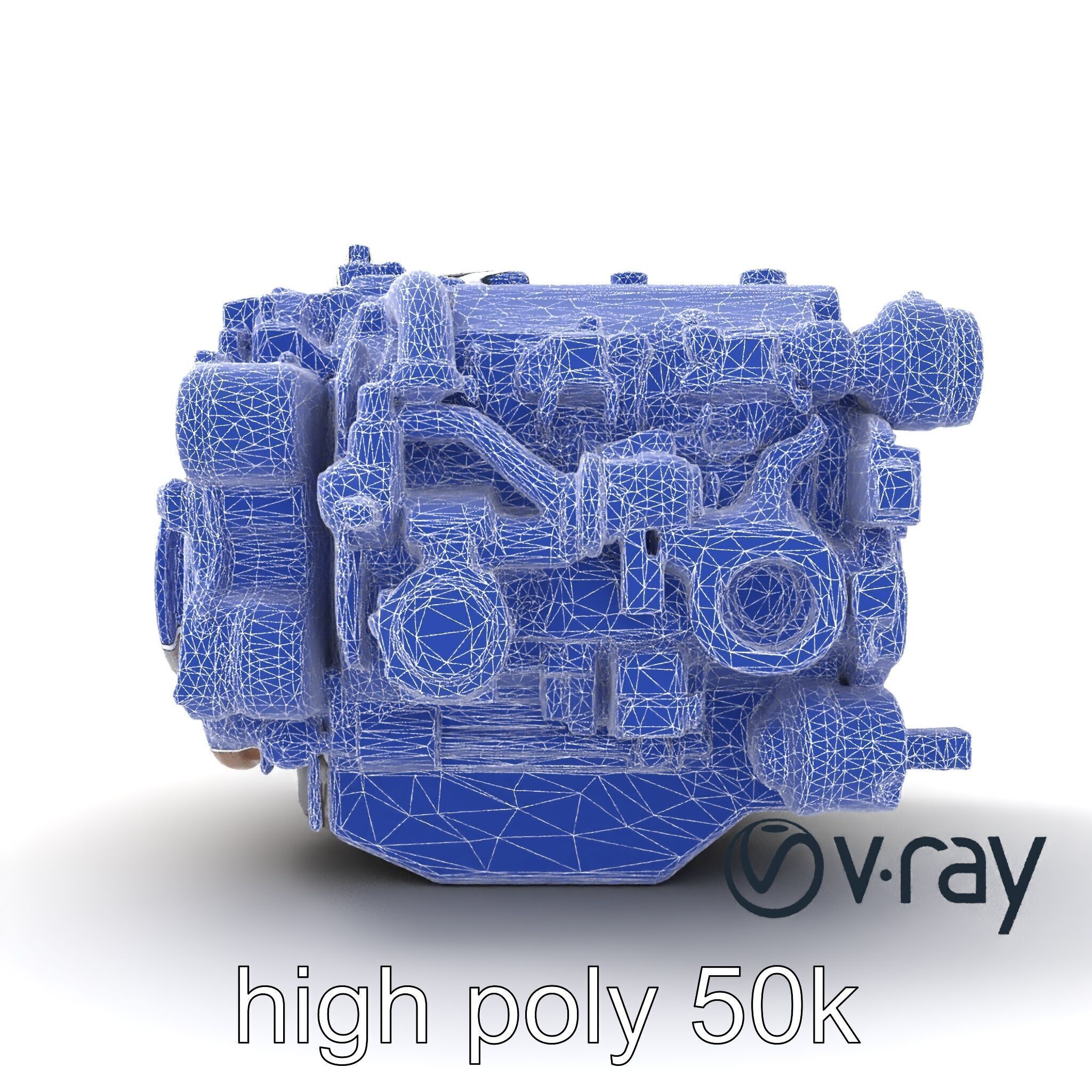 Diesel Inline-4 Engine Model Pack with Detailed Turbo Features Low-poly 3D model_13