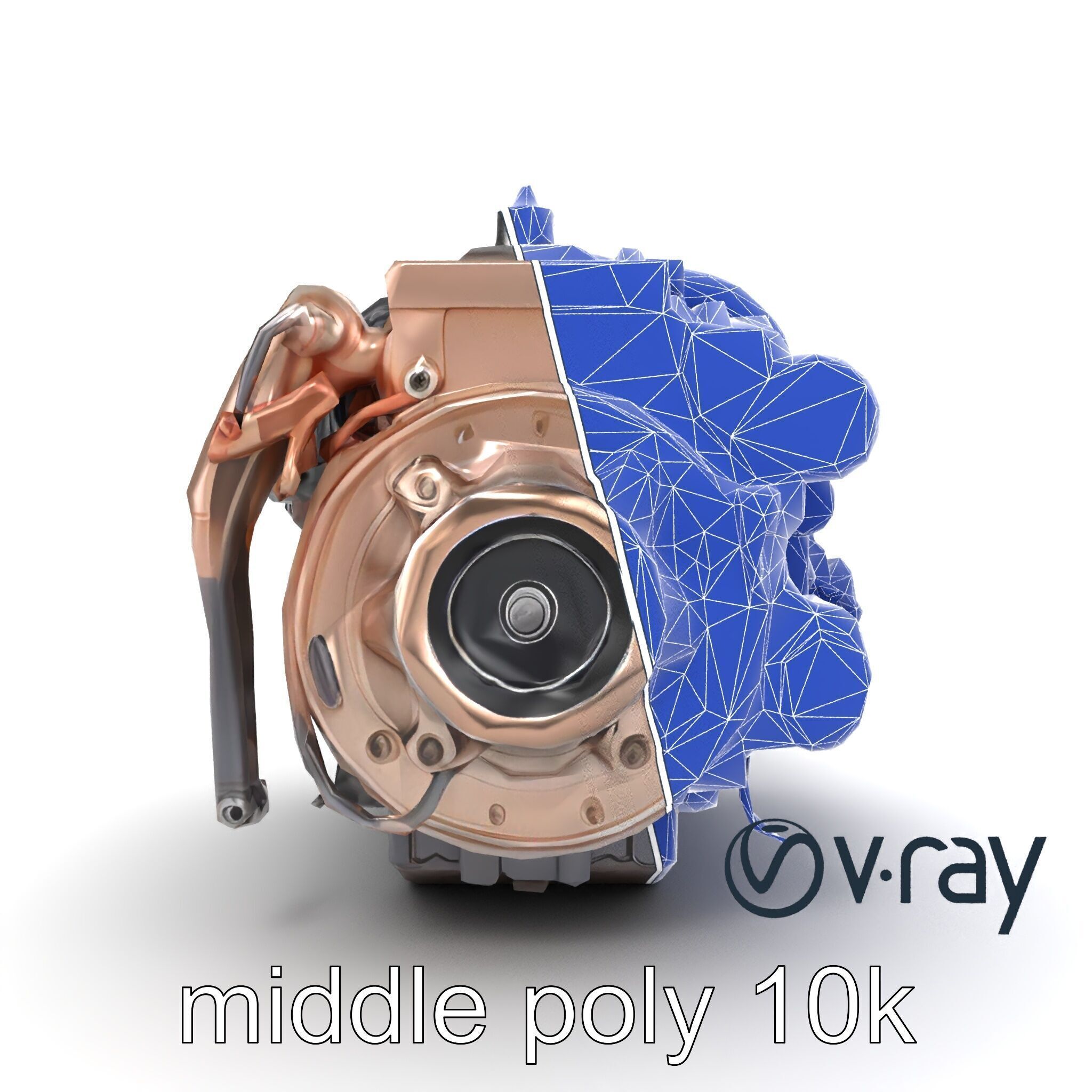Diesel Inline-4 Engine Model Pack with Detailed Turbo Features Low-poly 3D model_18