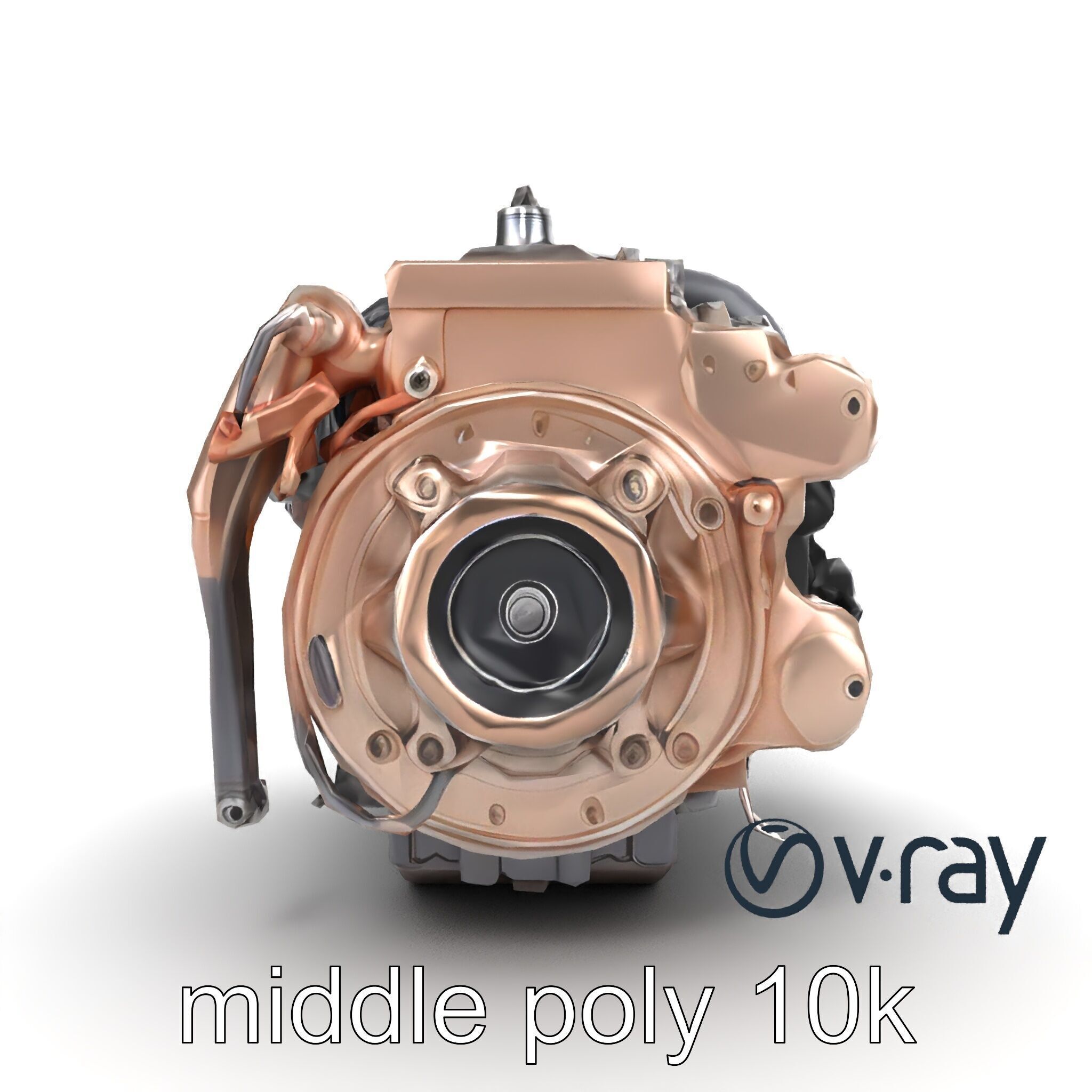 Diesel Inline-4 Engine Model Pack with Detailed Turbo Features Low-poly 3D model_27