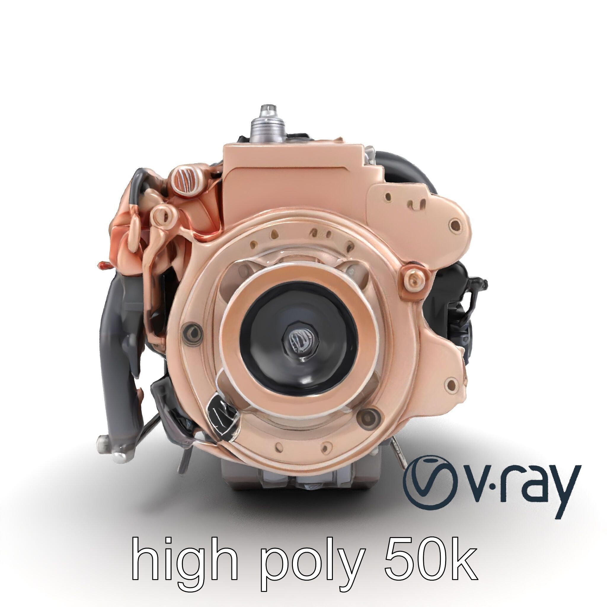 Diesel Inline-4 Engine Model Pack with Detailed Turbo Features Low-poly 3D model_19