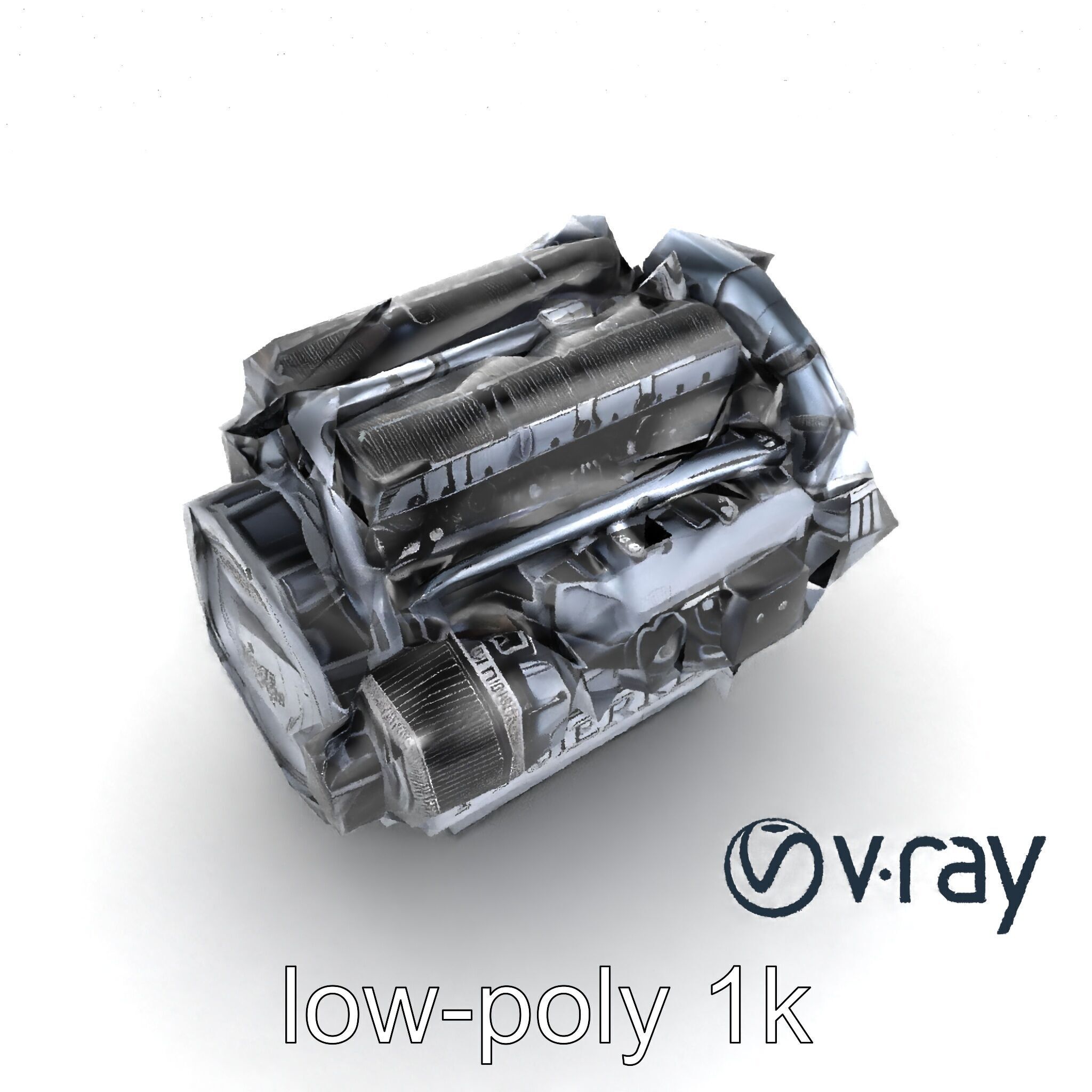 High-Precision Diesel V6 Engine Model Pack Low-poly 3D model_10