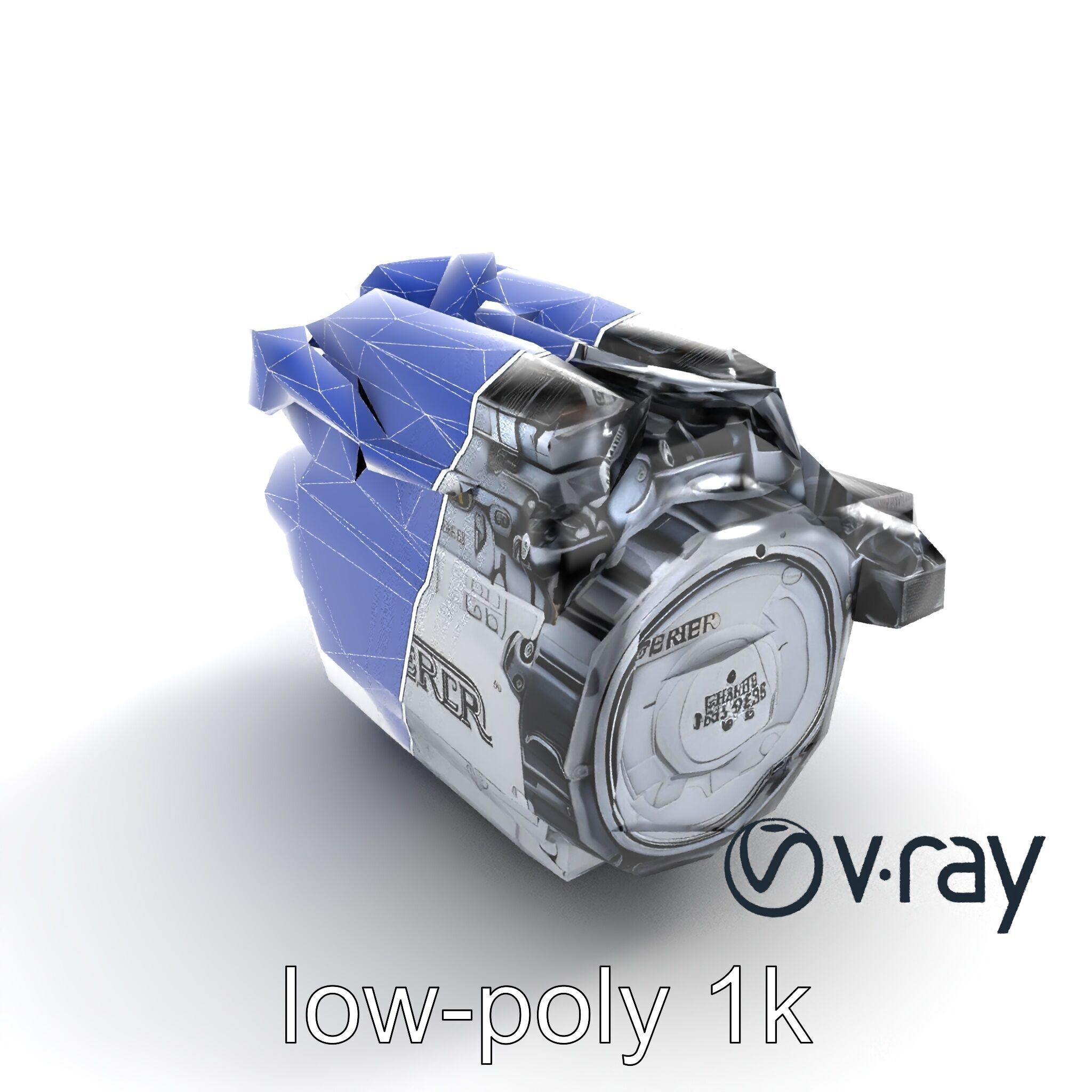 High-Precision Diesel V6 Engine Model Pack Low-poly 3D model_14