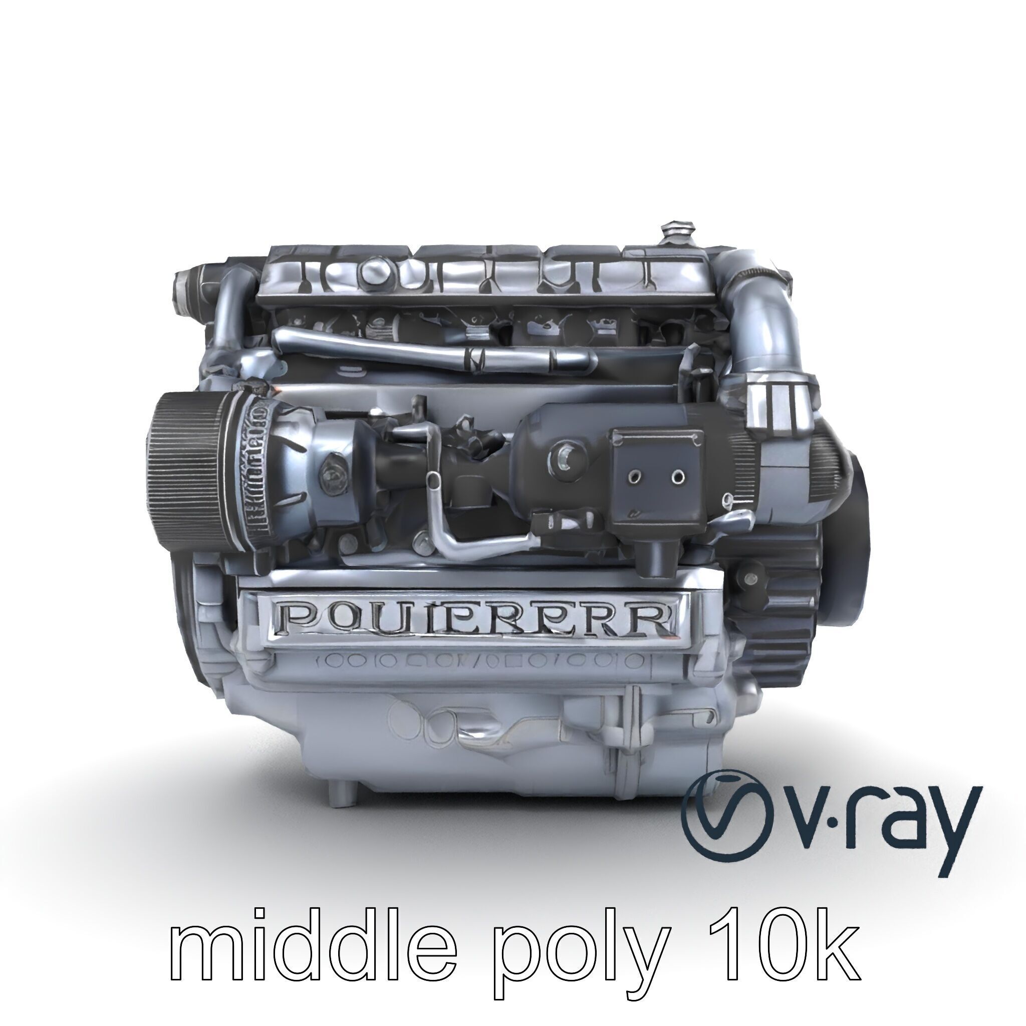 High-Precision Diesel V6 Engine Model Pack Low-poly 3D model_17