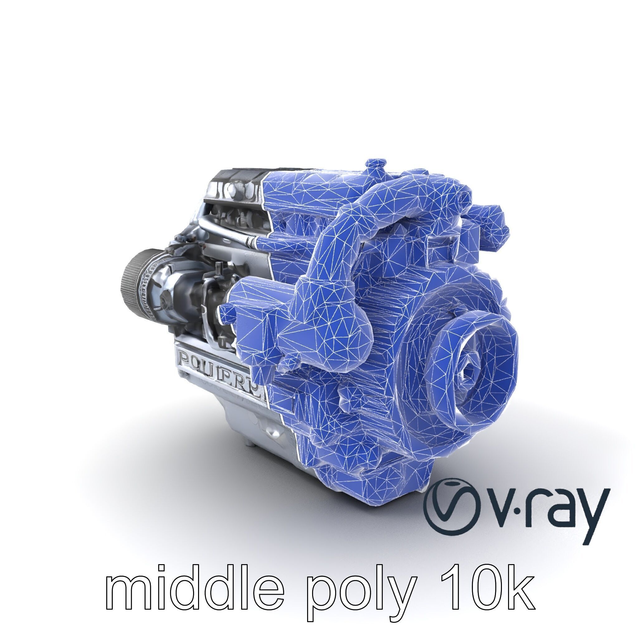 High-Precision Diesel V6 Engine Model Pack Low-poly 3D model_24