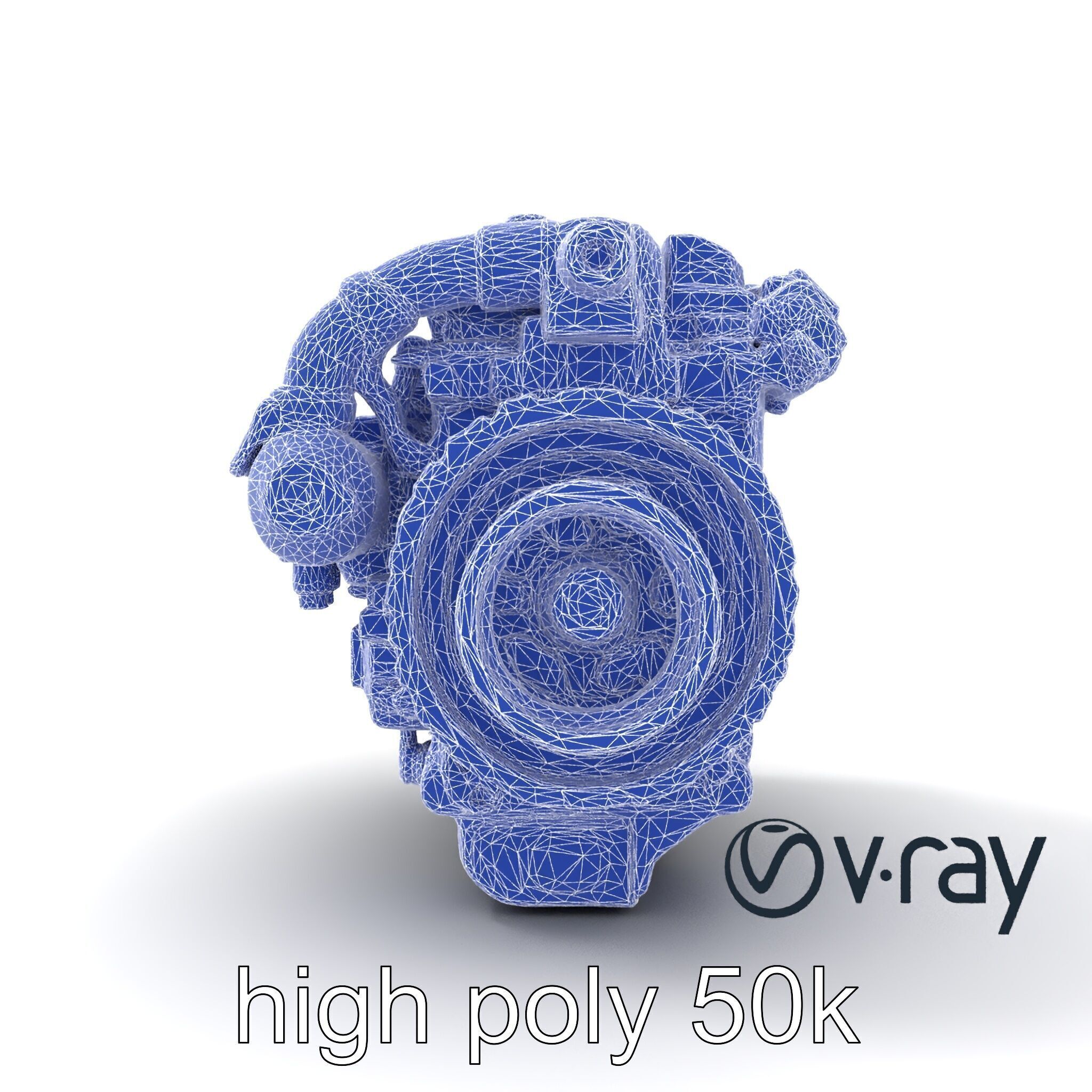High-Precision Diesel V6 Engine Model Pack Low-poly 3D model_28