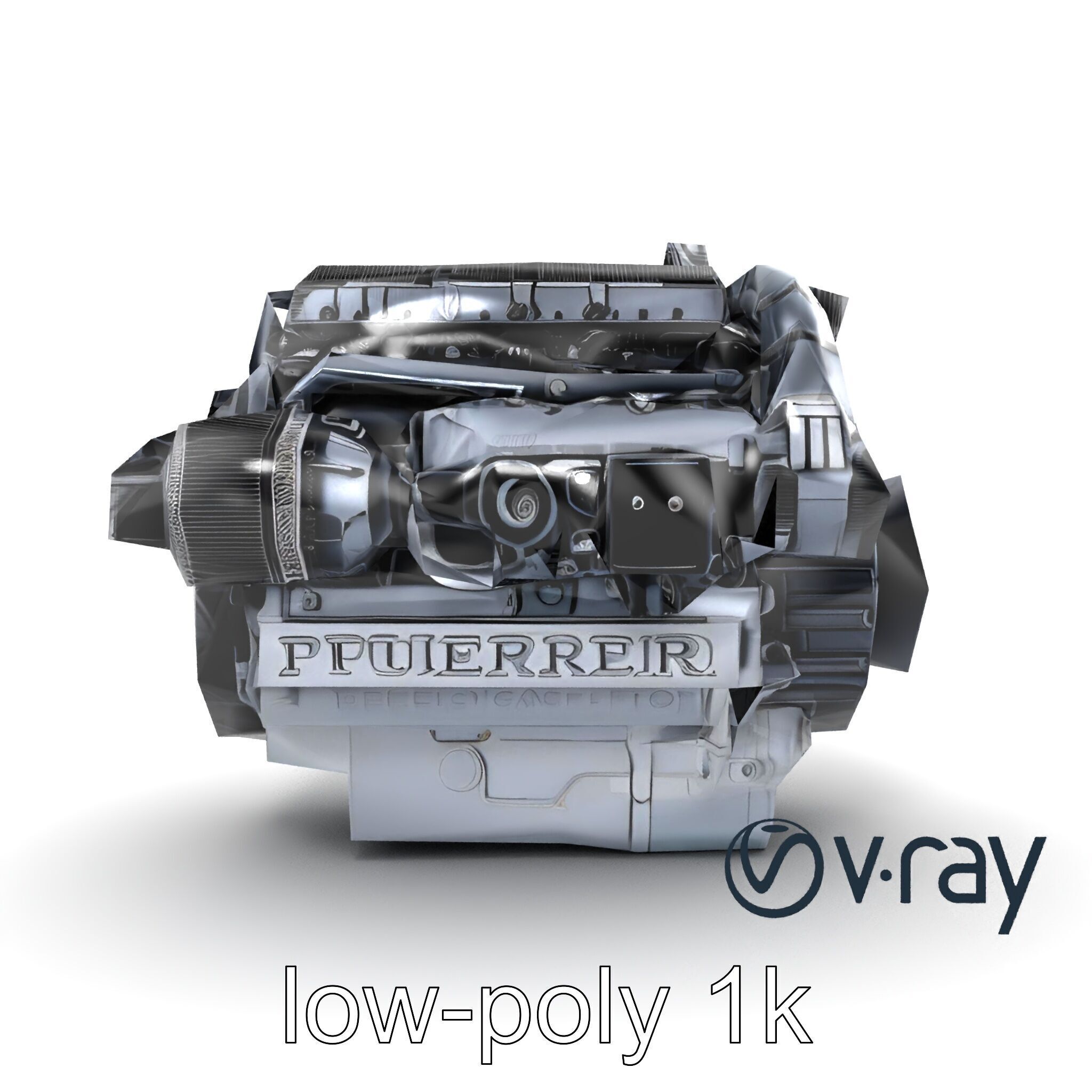 High-Precision Diesel V6 Engine Model Pack Low-poly 3D model_21