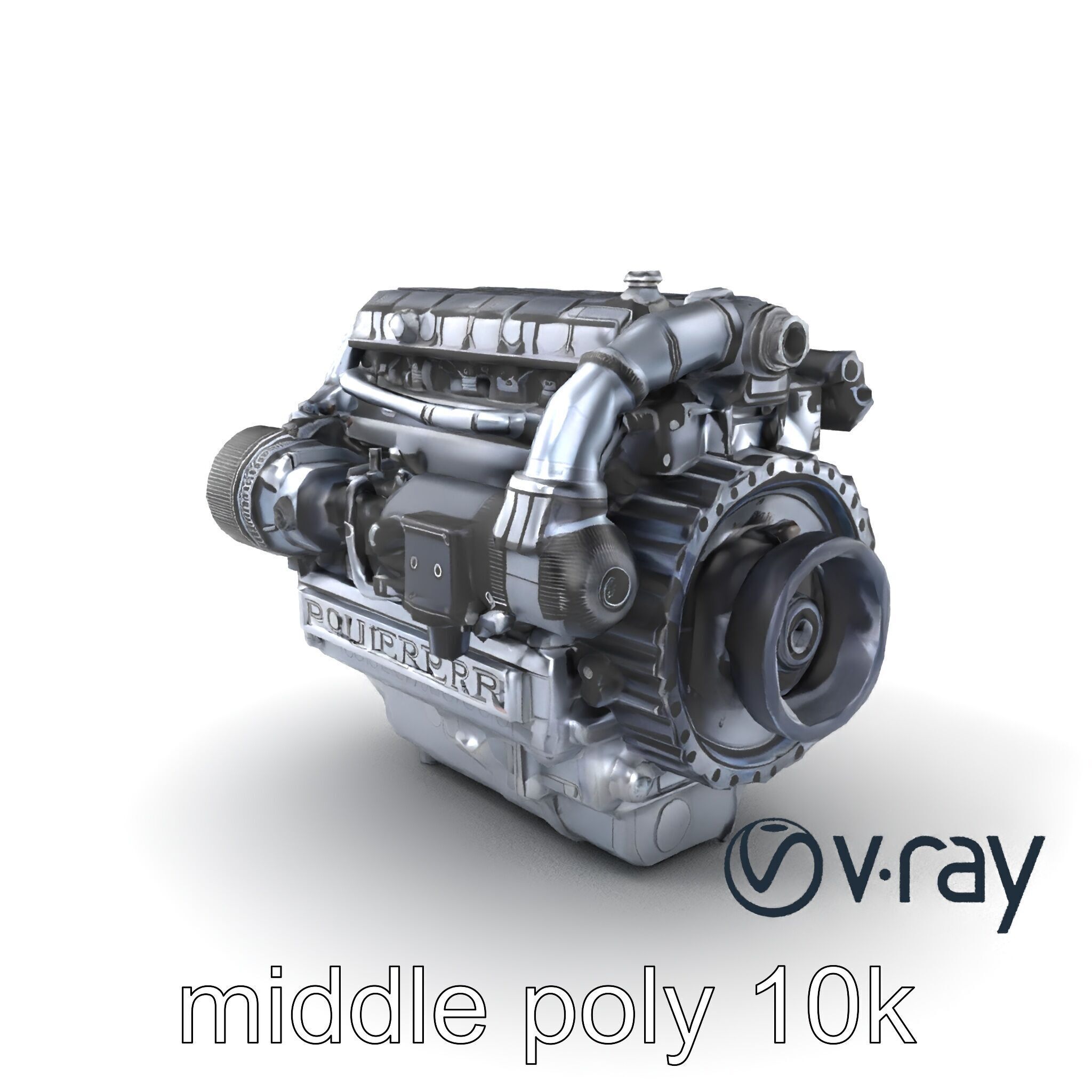 High-Precision Diesel V6 Engine Model Pack Low-poly 3D model_3