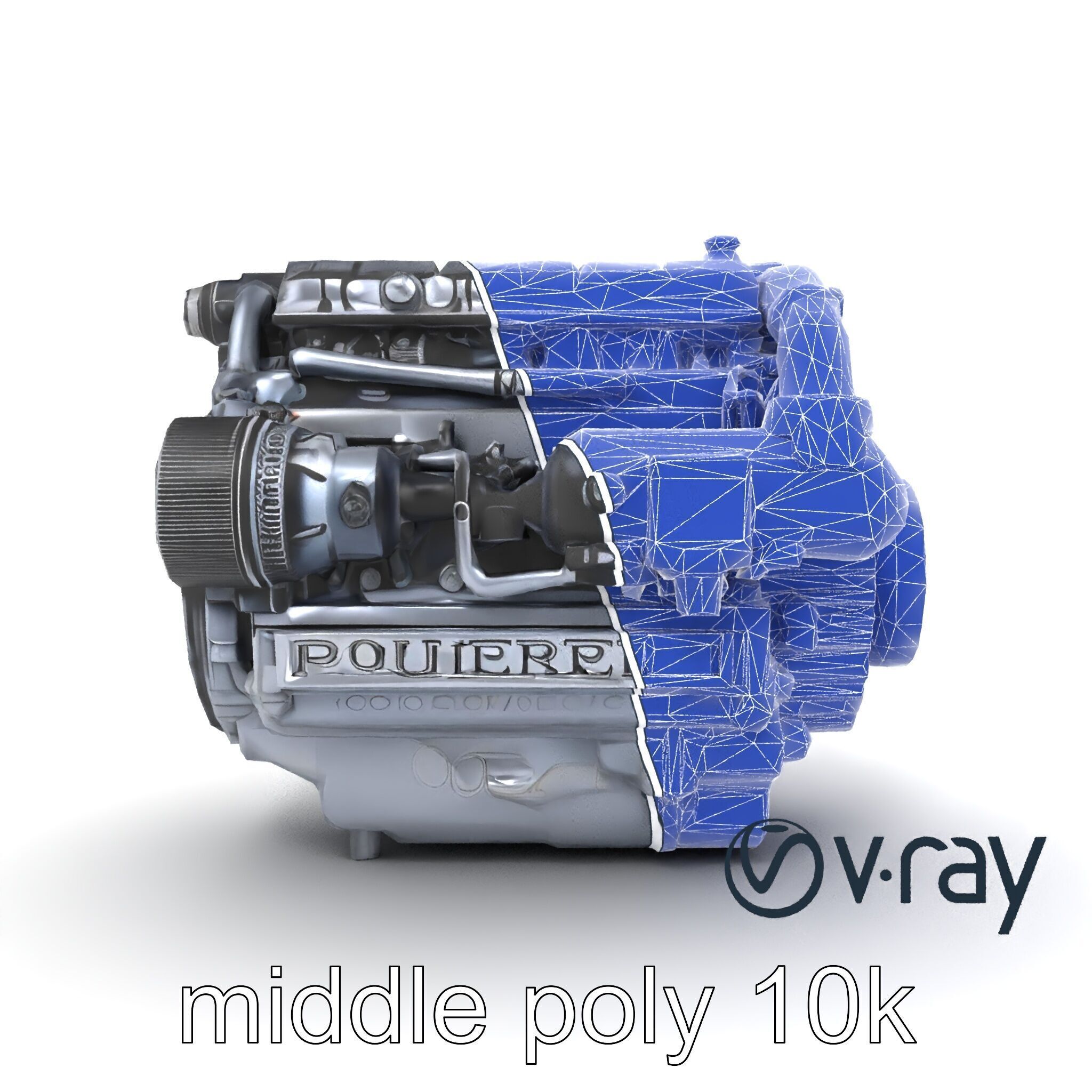 High-Precision Diesel V6 Engine Model Pack Low-poly 3D model_30