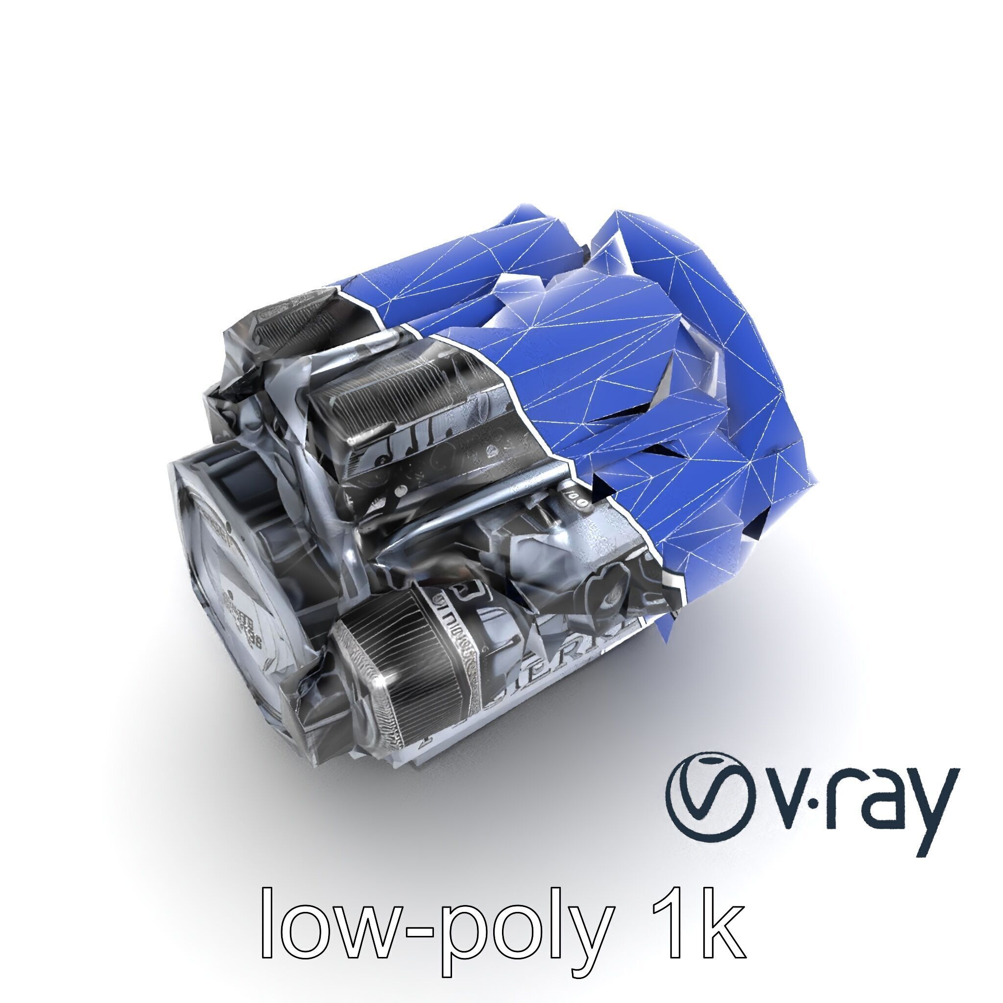 High-Precision Diesel V6 Engine Model Pack Low-poly 3D model_32