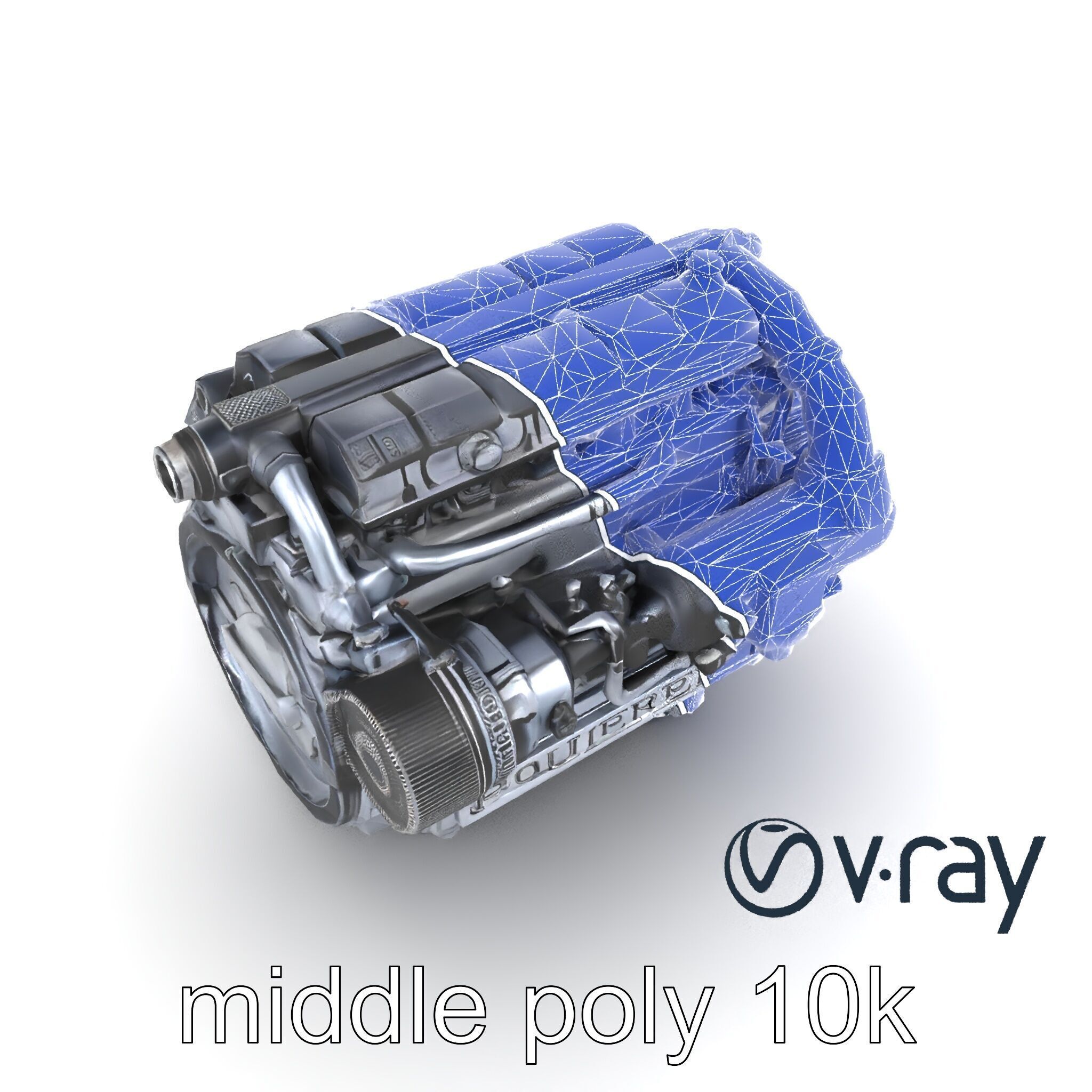 High-Precision Diesel V6 Engine Model Pack Low-poly 3D model_31