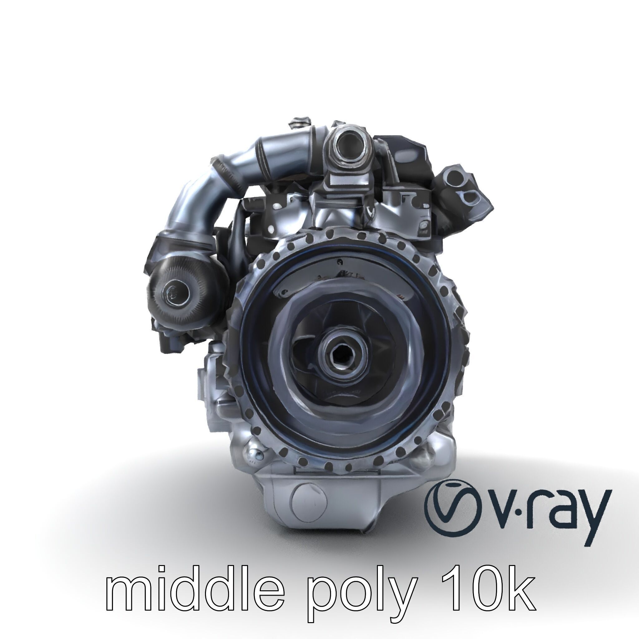 High-Precision Diesel V6 Engine Model Pack Low-poly 3D model_13
