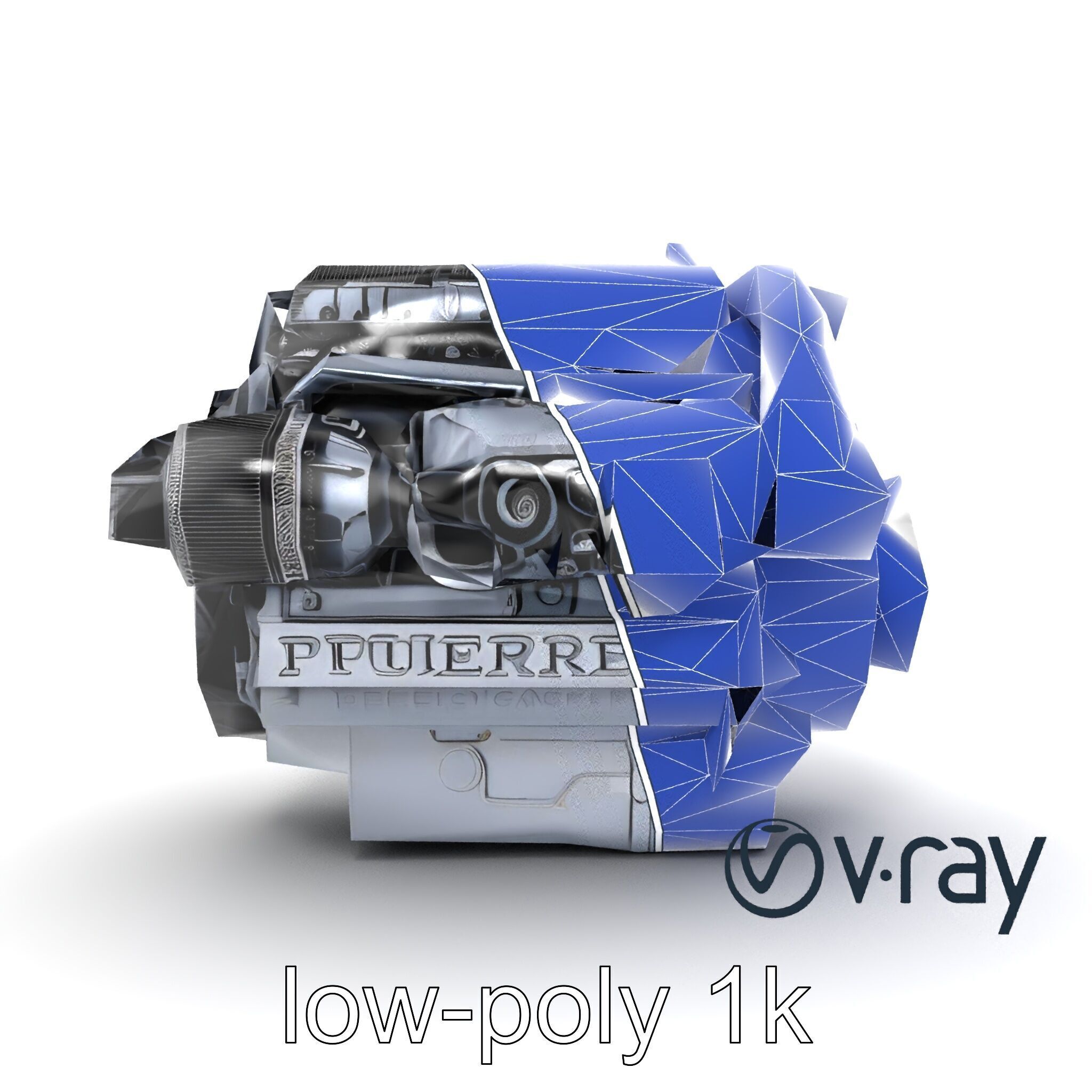 High-Precision Diesel V6 Engine Model Pack Low-poly 3D model_18